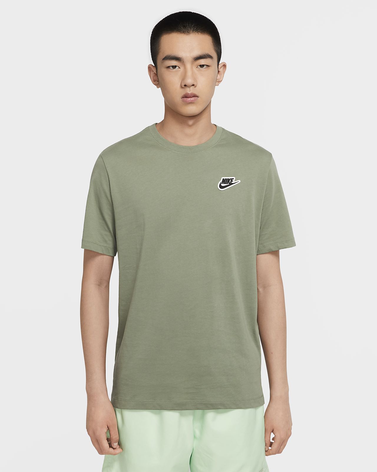 khaki green nike t shirt