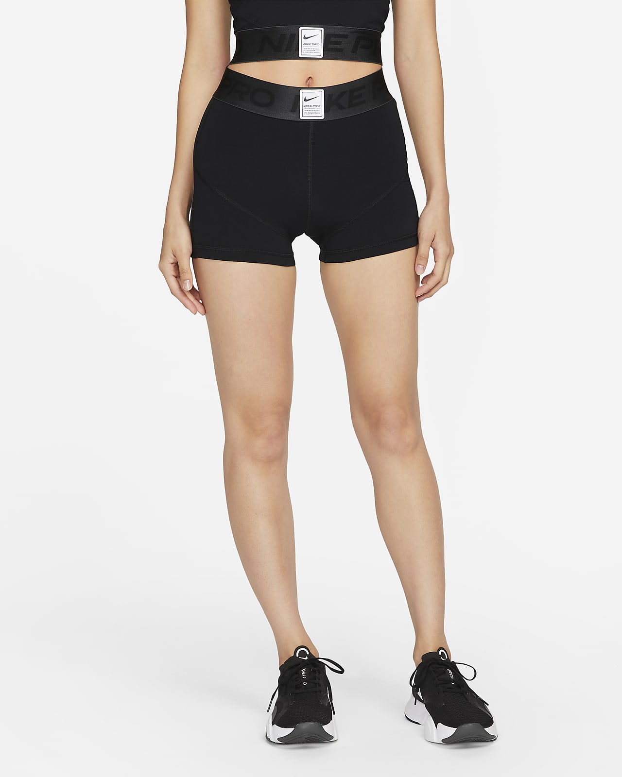 Nike Pro 女款中腰 3" 圖樣短褲