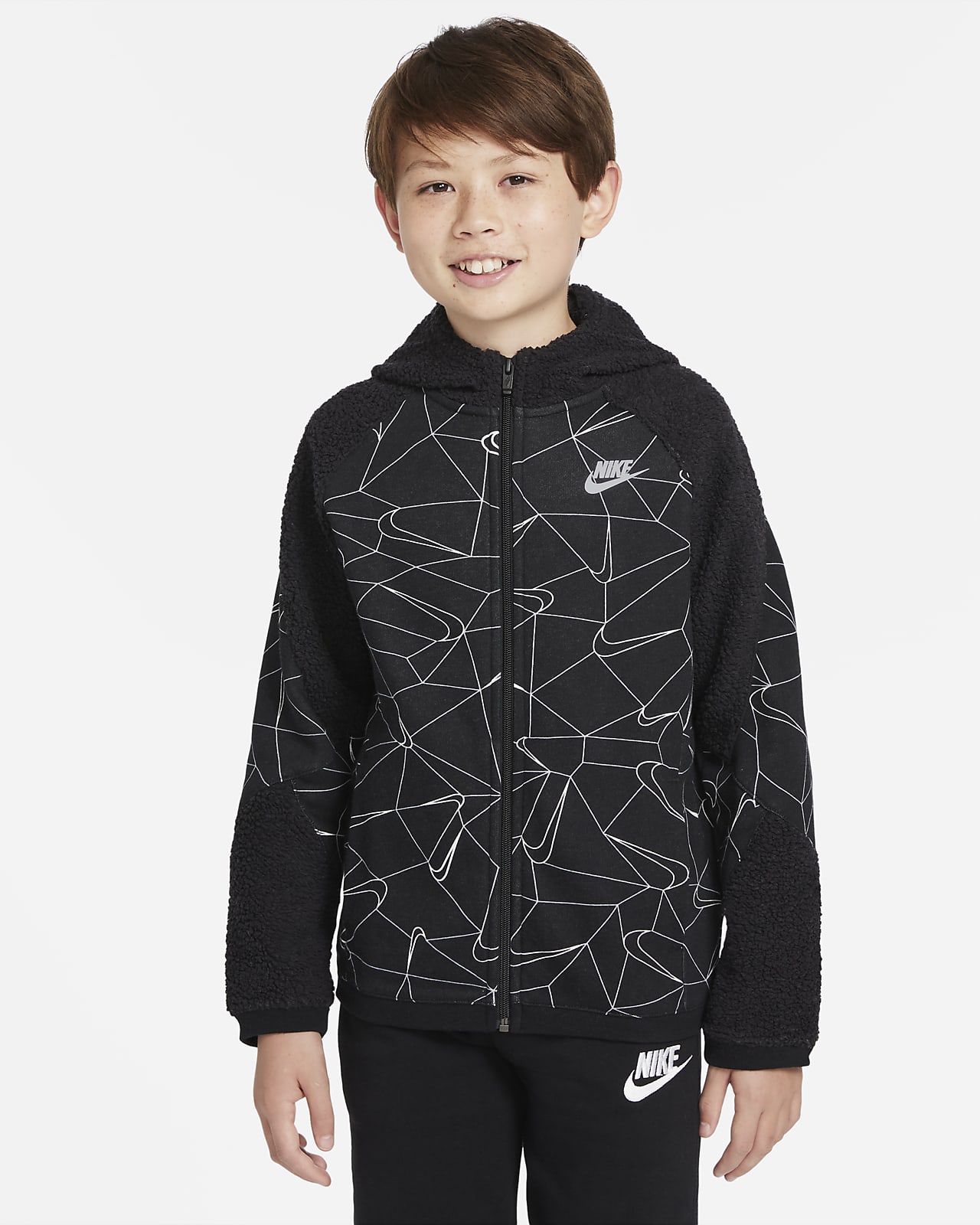 Зимняя худи с молнией во всю длину для мальчиков школьного возраста Nike Sportswear Club