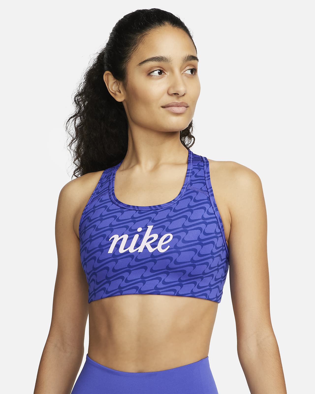 Nike Swoosh Icon Clash Women's Medium-Support Non-Padded All-over Print ...