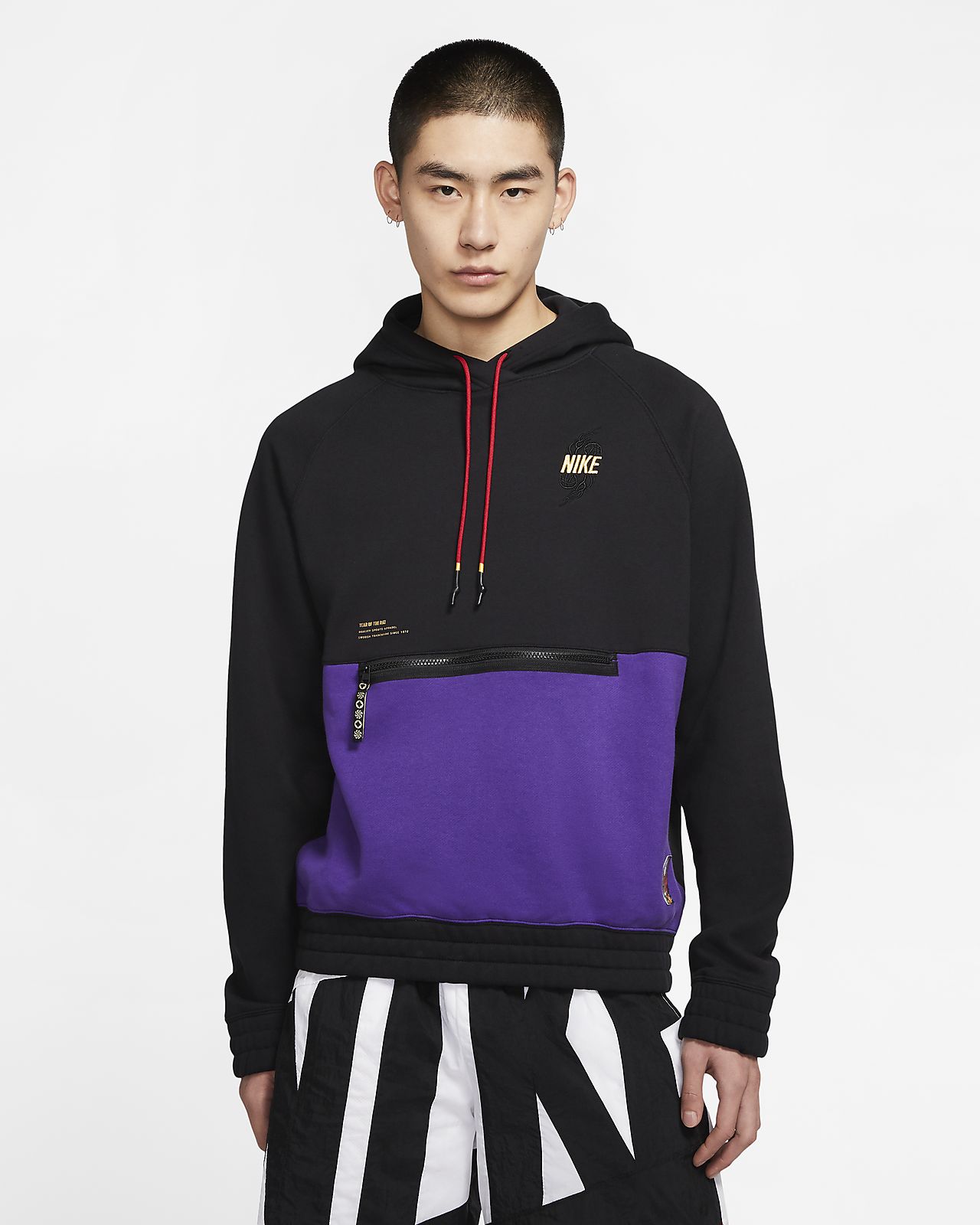 nike black and purple hoodie