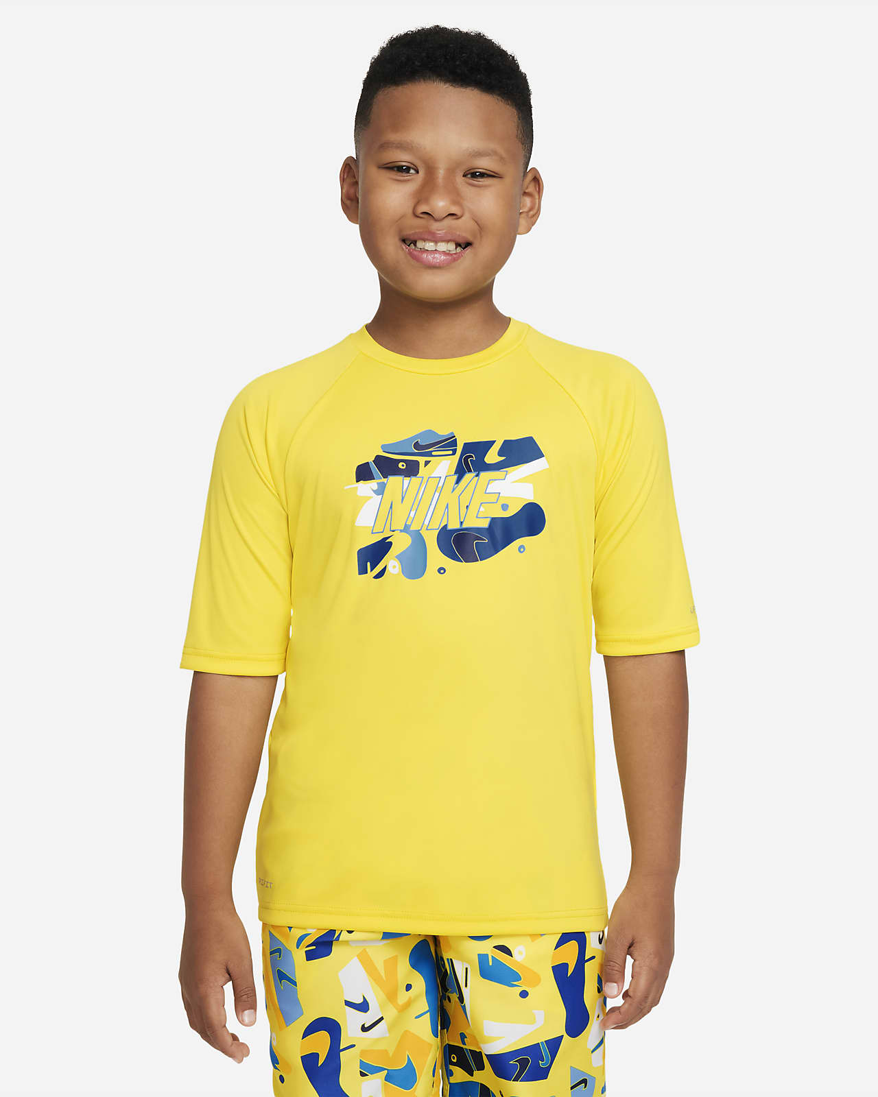 Nike Sneaker Big Kids' (Boys') Short-Sleeve Hydroguard Swim Shirt