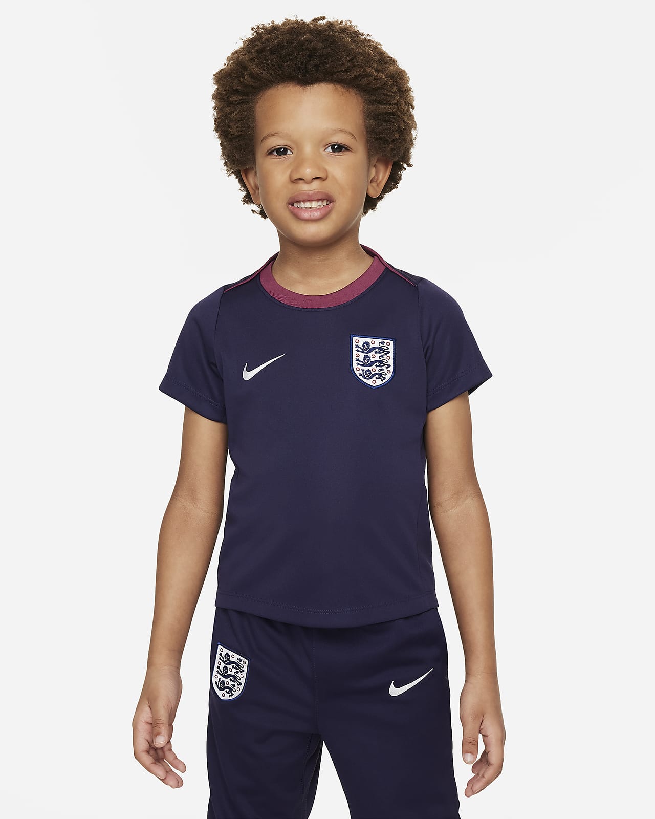 England Academy Pro Nike Dri-FIT kortermet fotballtrøye til små barn