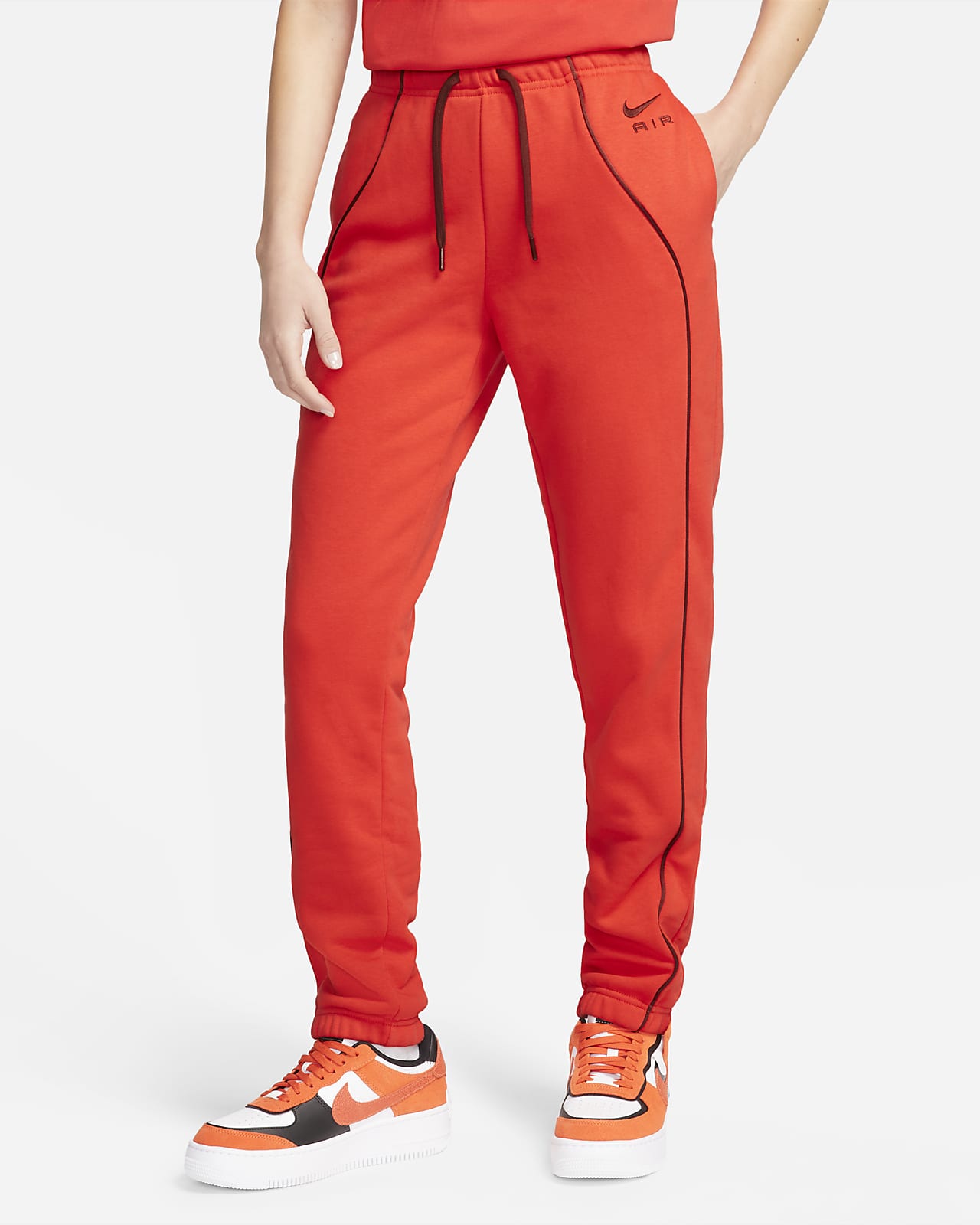 Dámské flísové běžecké kalhoty Nike Air se středně vysokým pasem