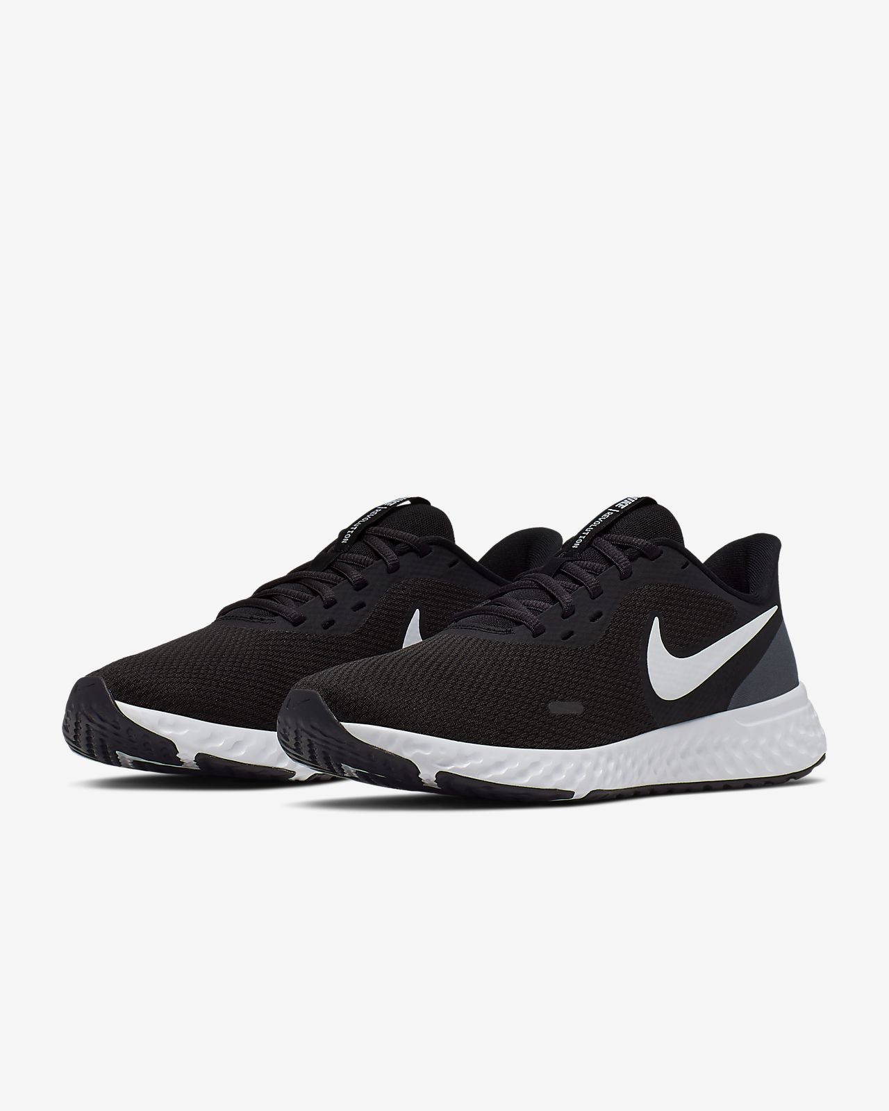 nike black and pink revolution trainers
