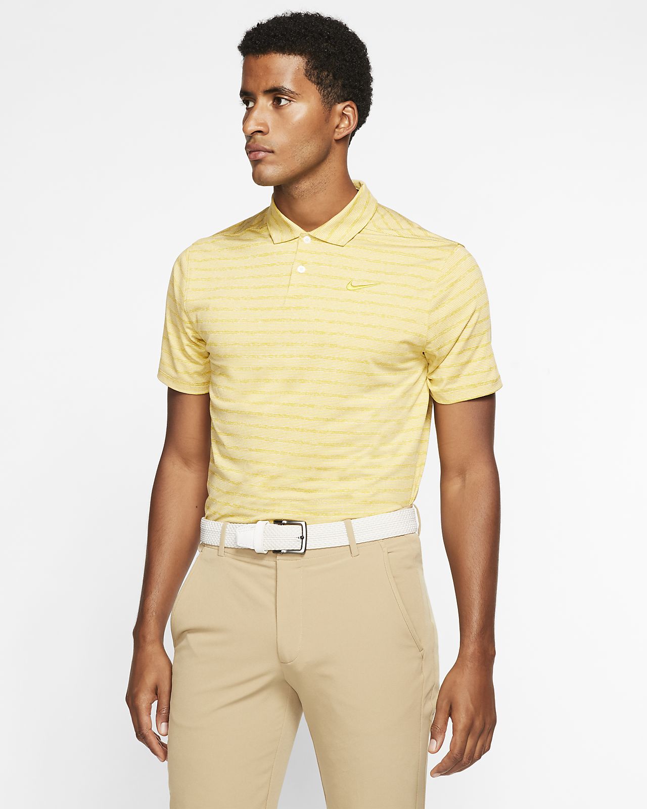 yellow nike golf polo