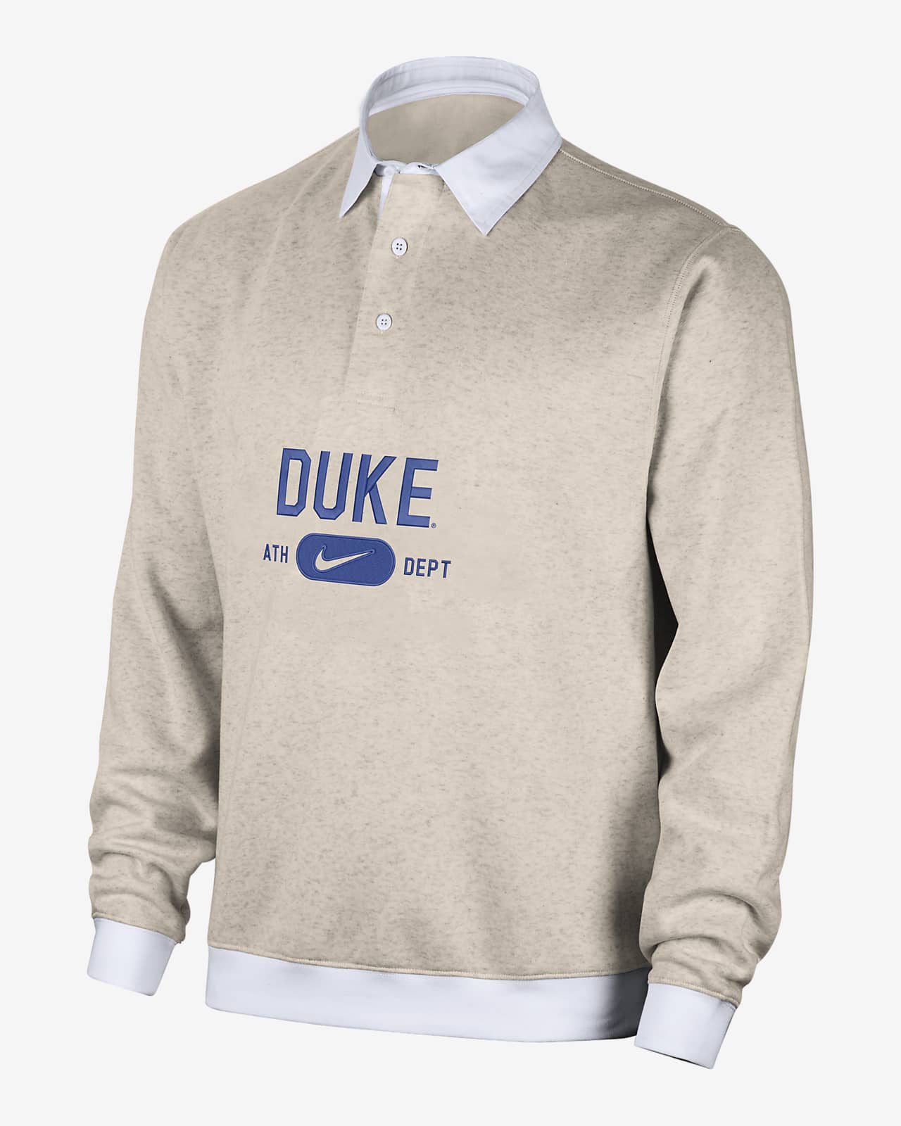 Polo de manga larga universitaria Nike para hombre Duke Club Fleece