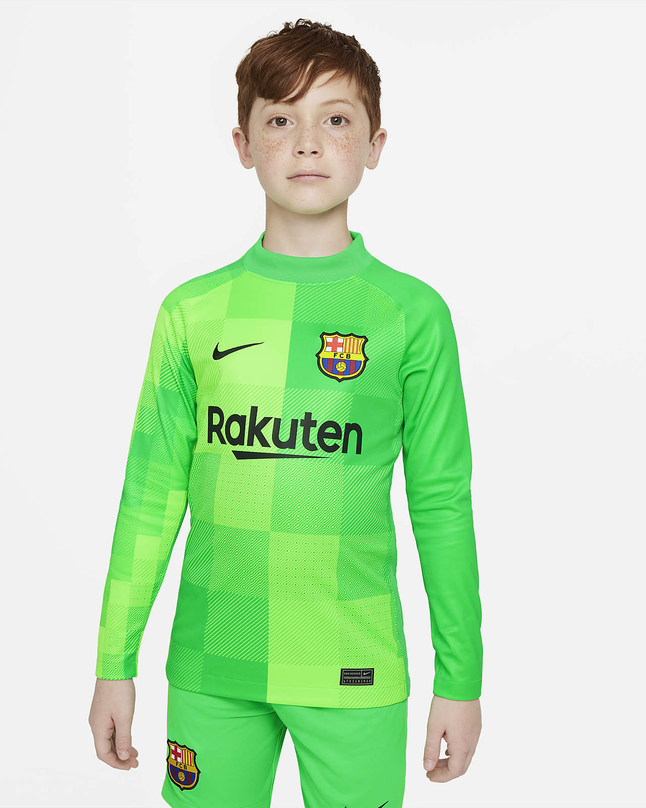 F.C. Barcelona 2021/22 Stadium Goalkeeper Older Kids' Long-Sleeve Football Shirt