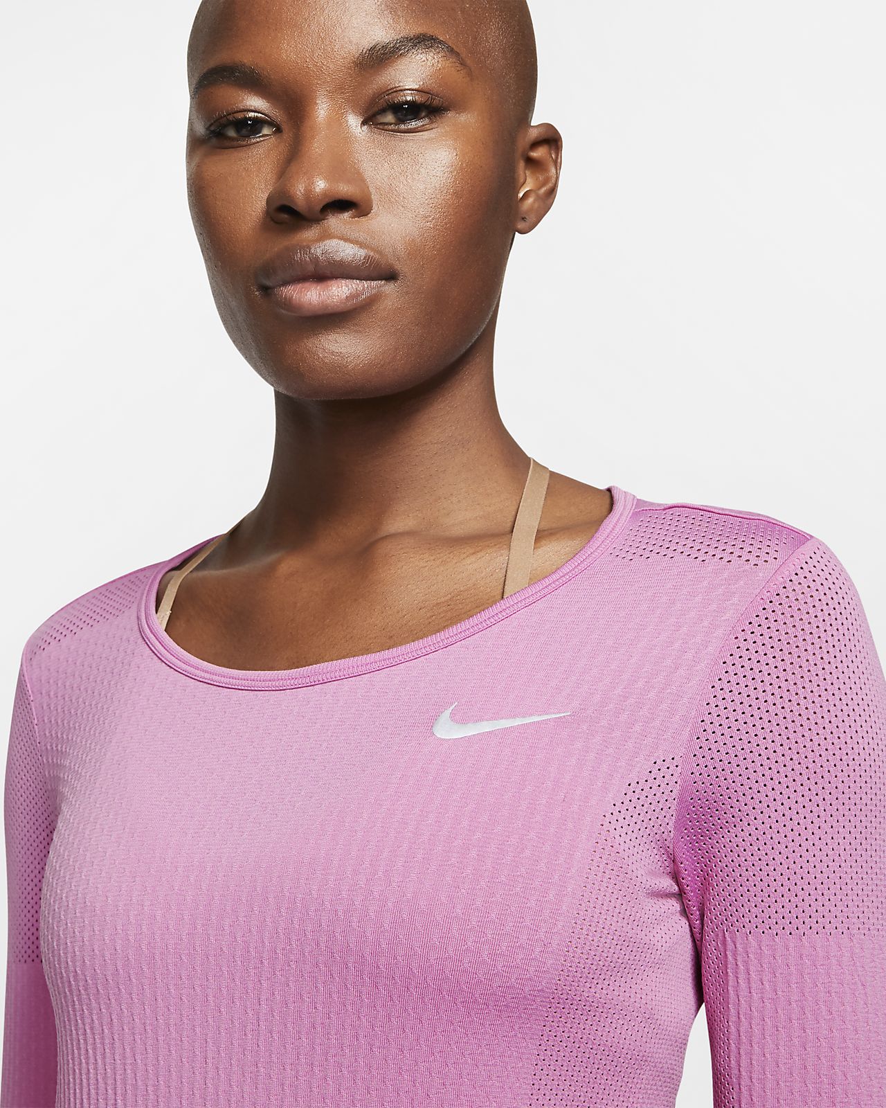 nike pink long sleeve running top