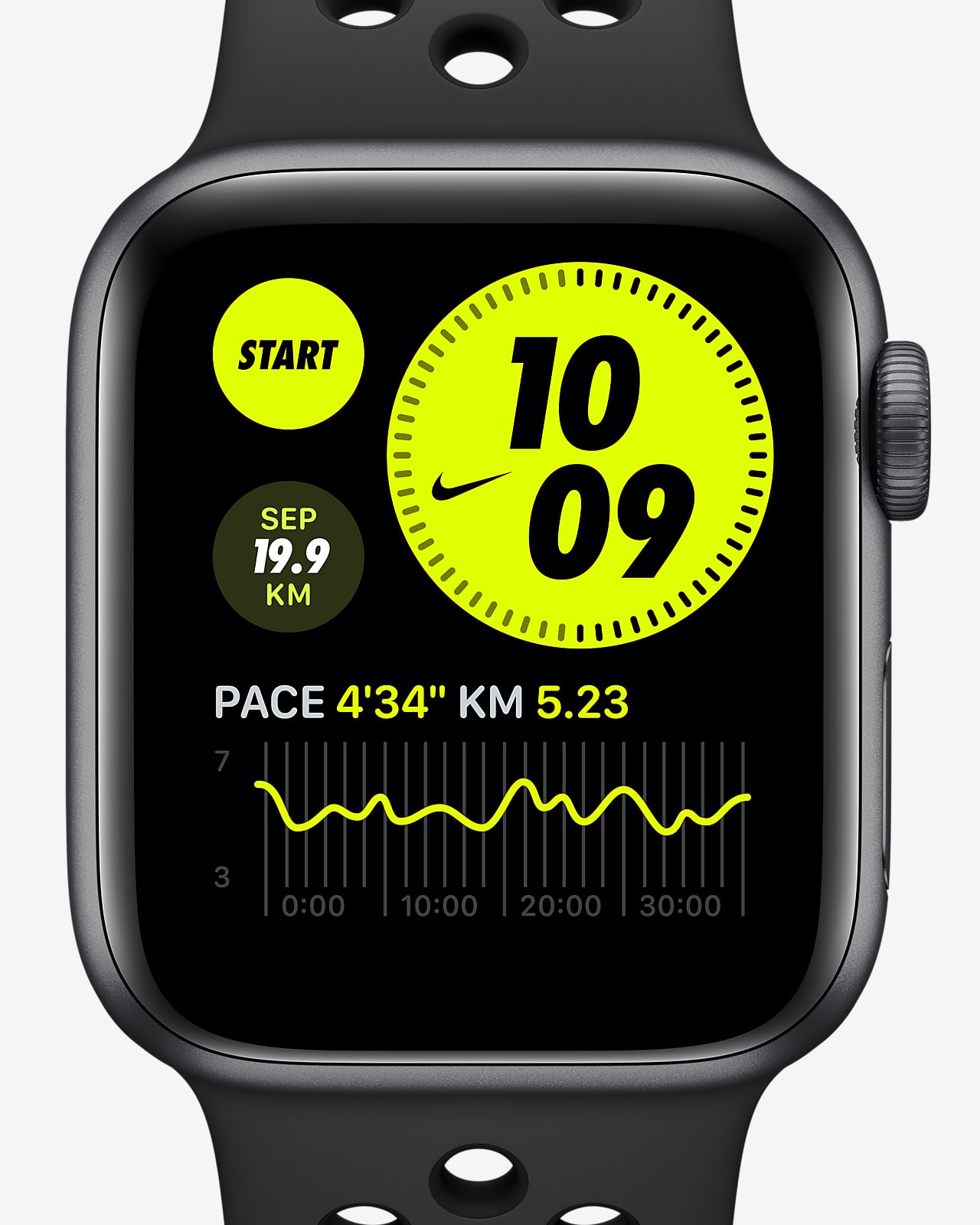 Boîtier gris sidéral 44 mm Apple Watch Nike SE (GPS + Cellular) avec Bracelet Sport Nike