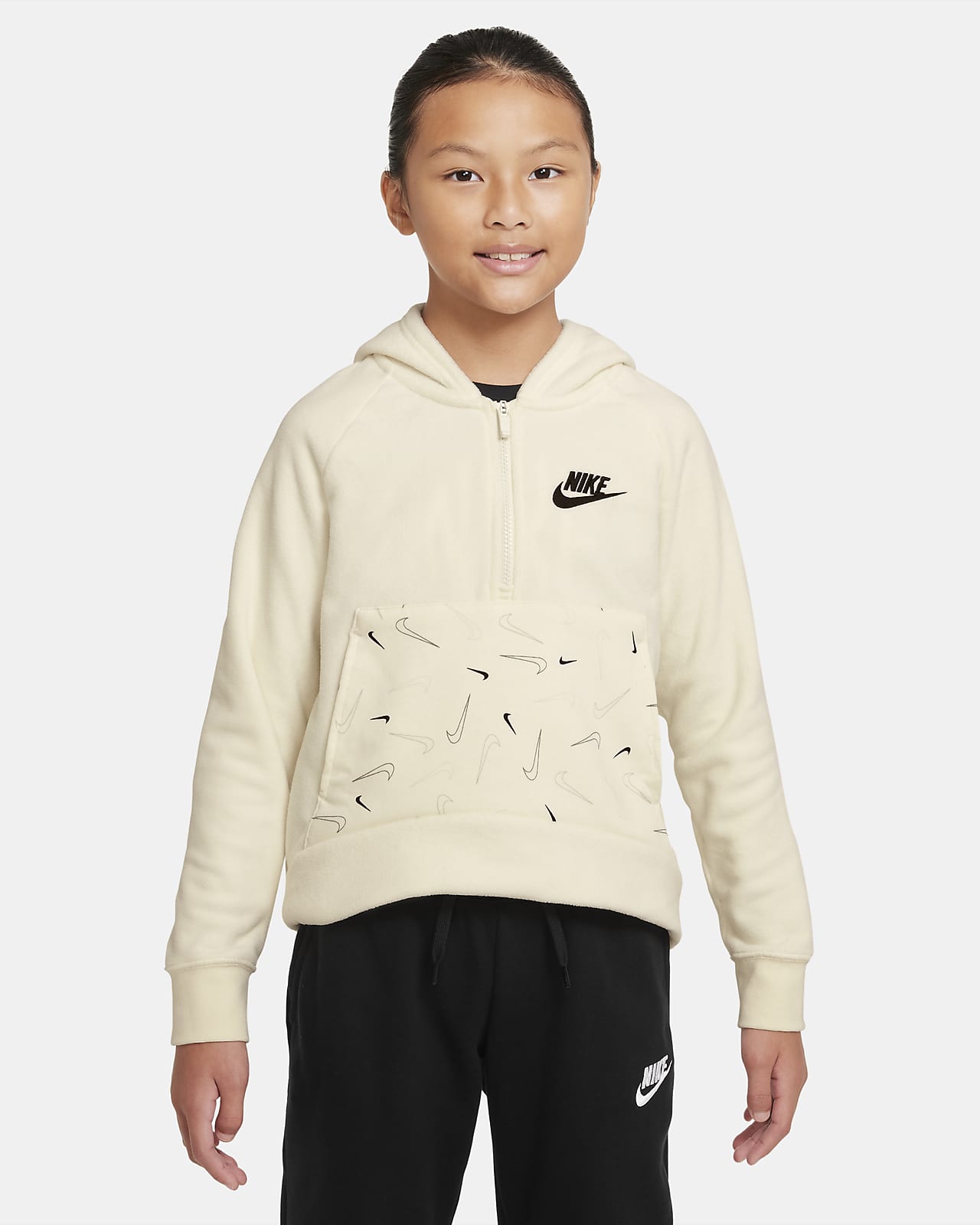 Nike Sportswear Club Older Kids' (Girls') 1/2-Zip Winterized Hoodie