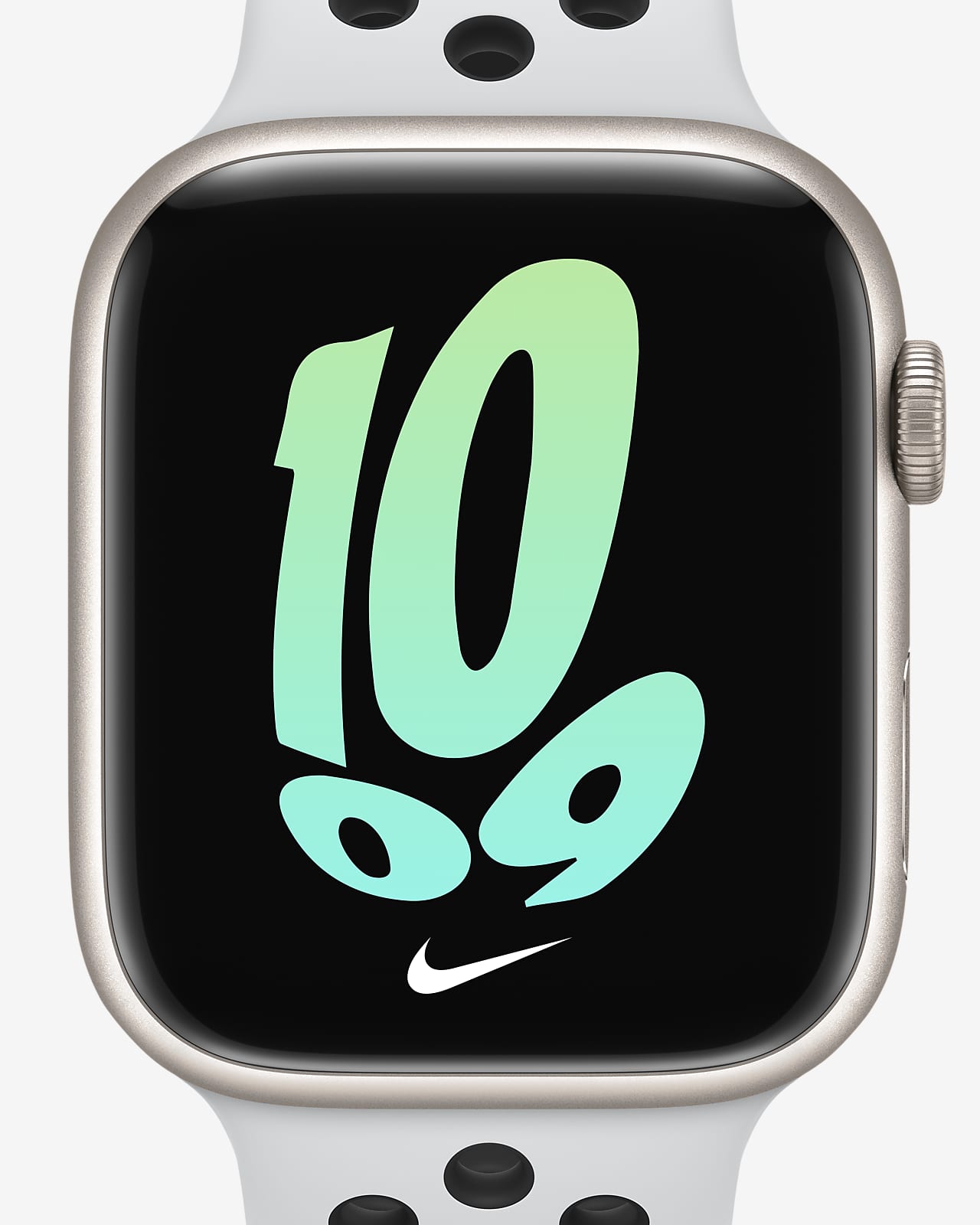 Apple Watch Series 7 (GPS + Cellular) con correa Nike Sport y caja de aluminio en blanco estrella de 45 mm