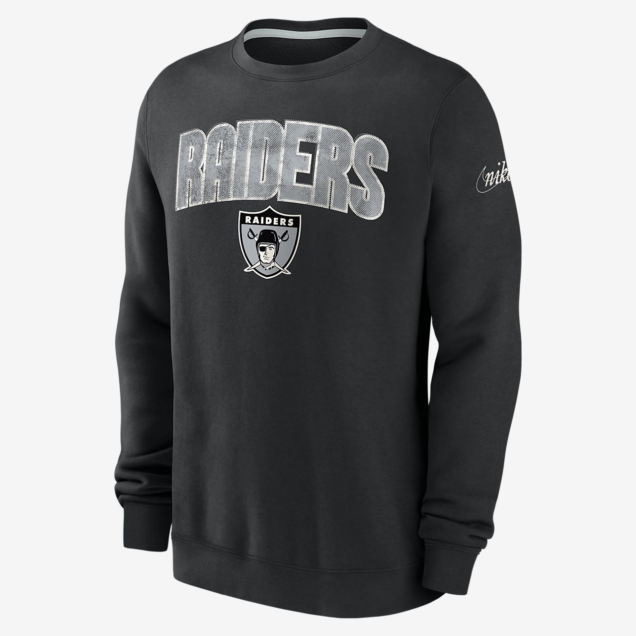 Men's Nike Black Las Vegas Raiders Rewind Club Pullover Sweatshirt Size: Medium