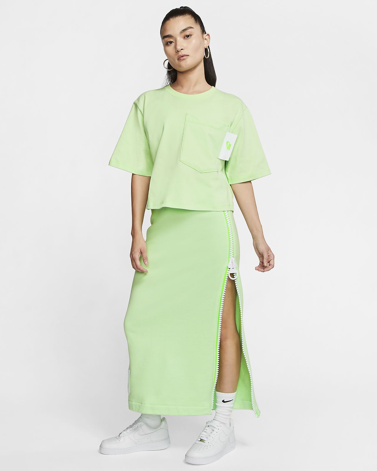 nike crop top and skirt