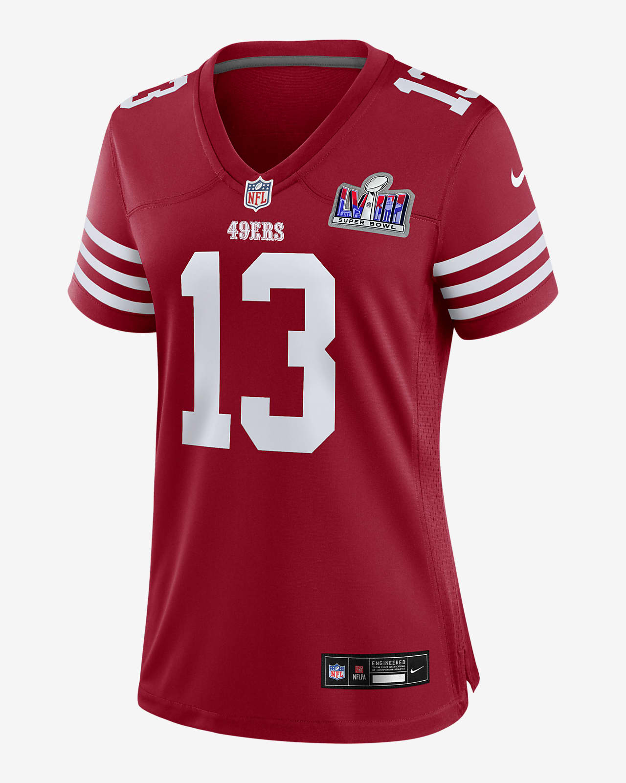 Jersey Nike de la NFL Game para mujer Brock Purdy San Francisco 49ers Super Bowl LVIII