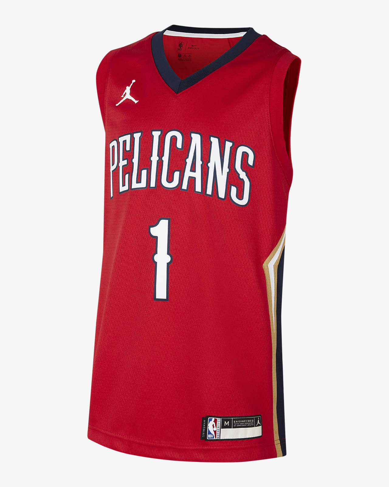 Dres Jordan NBA Swingman New Orleans Pelicans Statement Edition pro větší děti