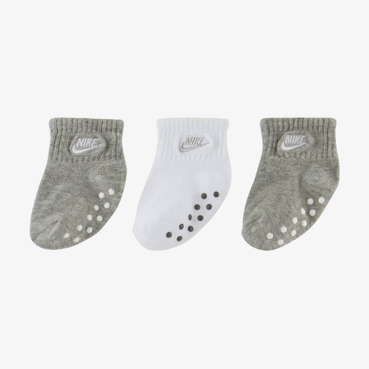 Lot De 3 Paires De Socquettes Anti Derapantes Nike Pour Bebe 6 12 Mois Nike Lu