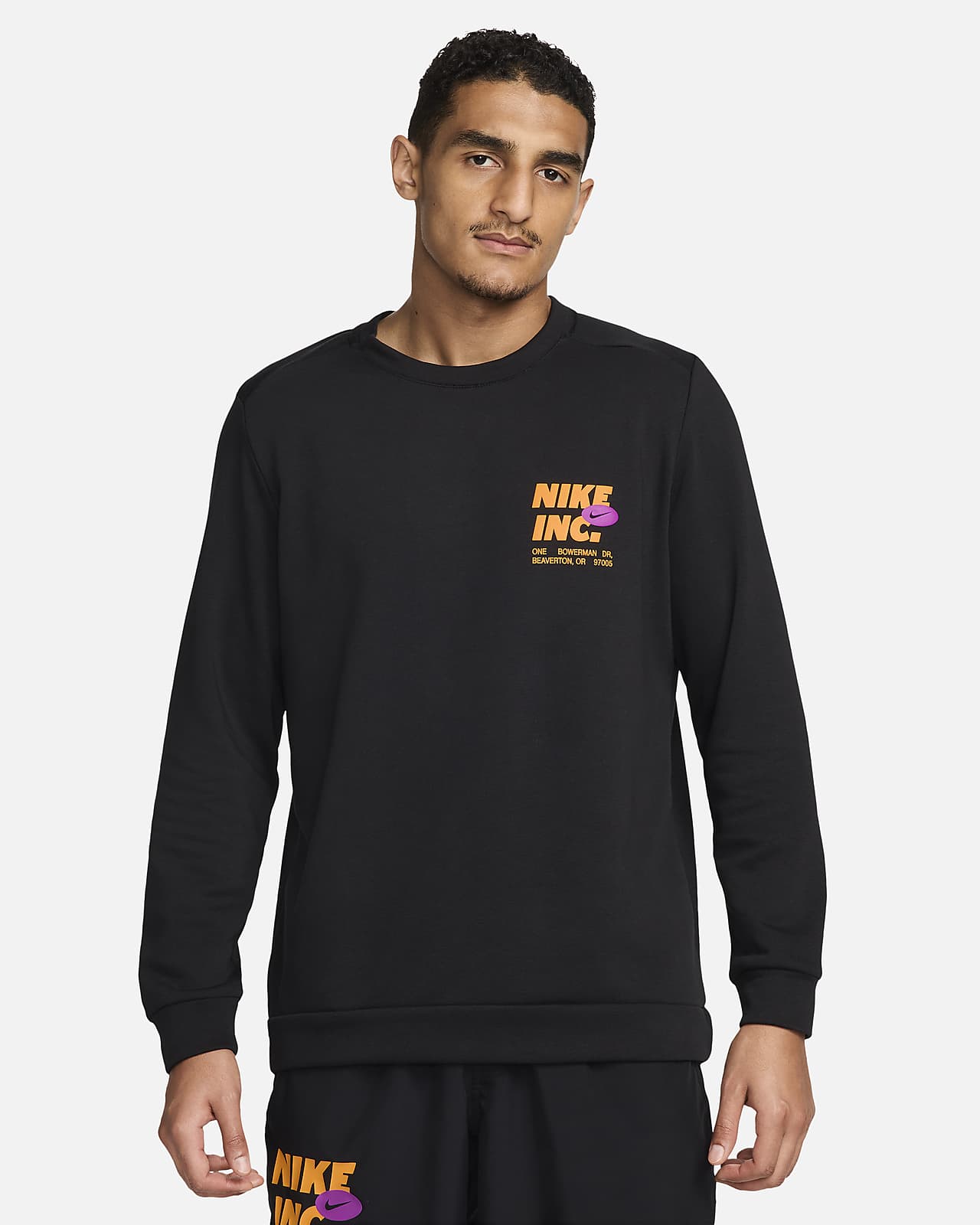 Camisola de fitness de manga comprida e lã cardada Dri-FIT Nike para homem