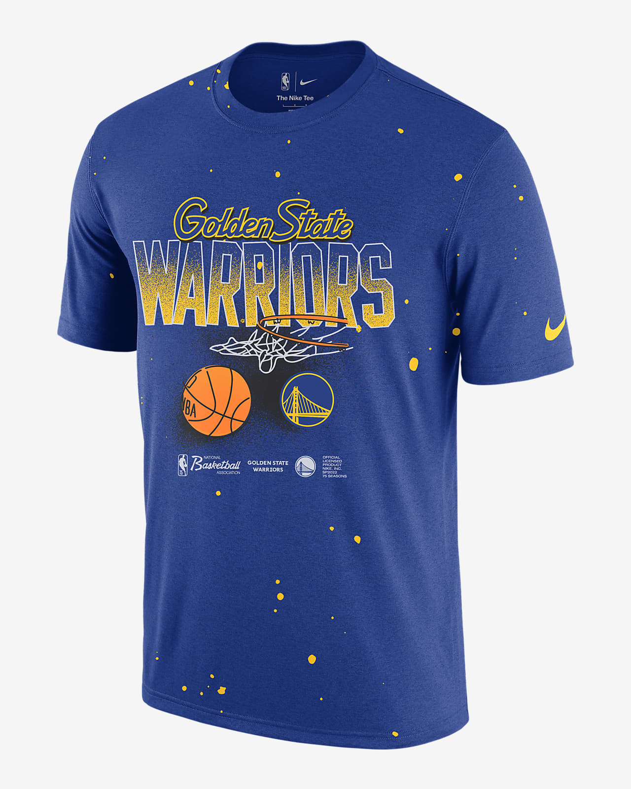 Golden State Warriors Courtside Splatter Men's Nike NBA T-Shirt