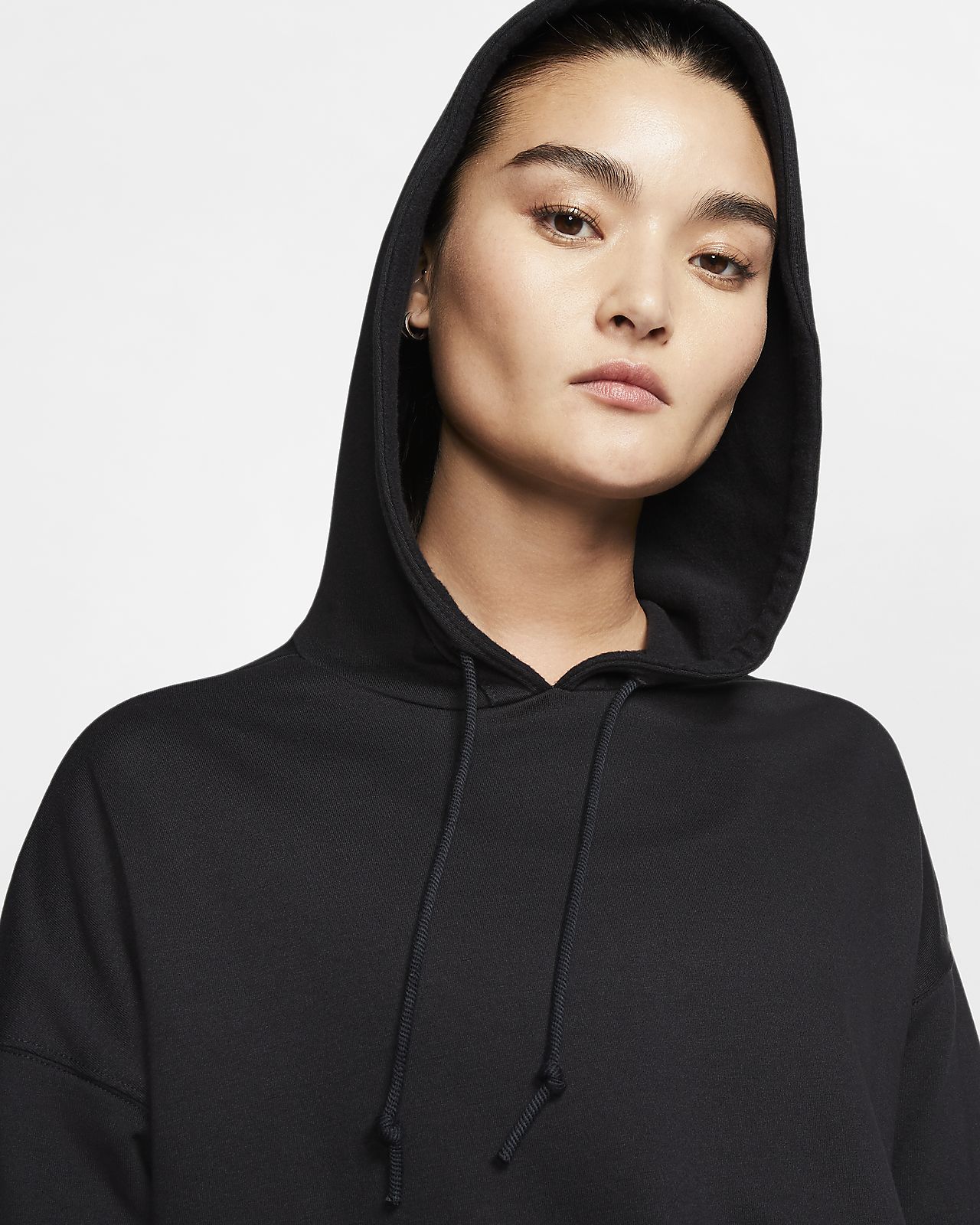 nike black cropped hoodie