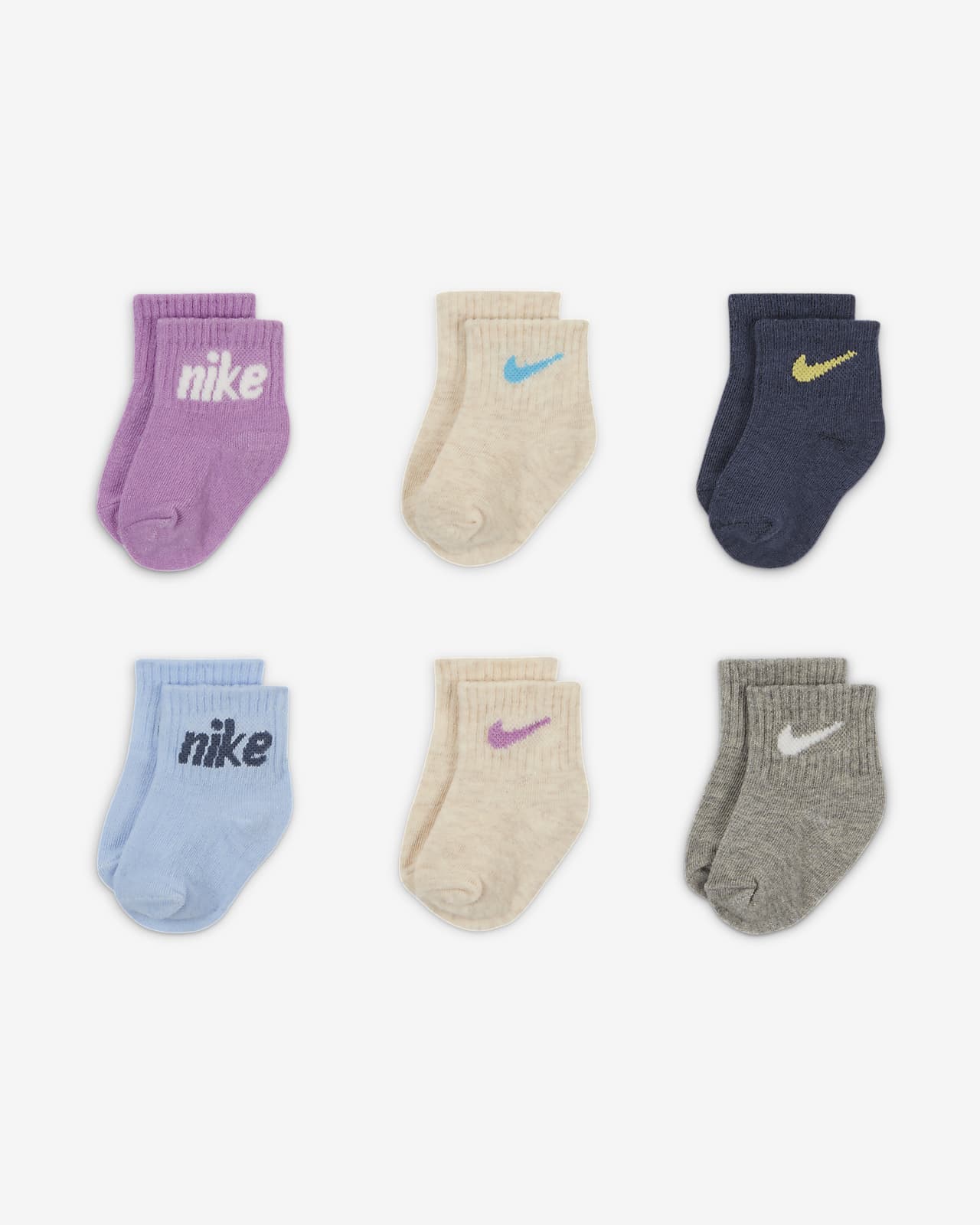Nike Everyone From Day One Baby (0-6M) Socks Box Set (6-Pairs)