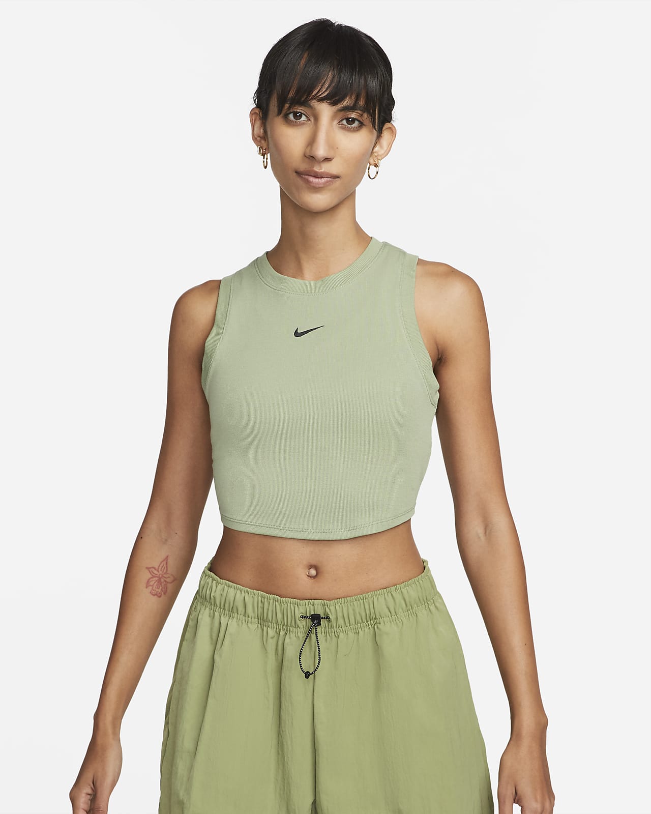 Nike Sportswear Chill Knit Women's Tight Cropped Mini-Rib Tank Top. Nike NL