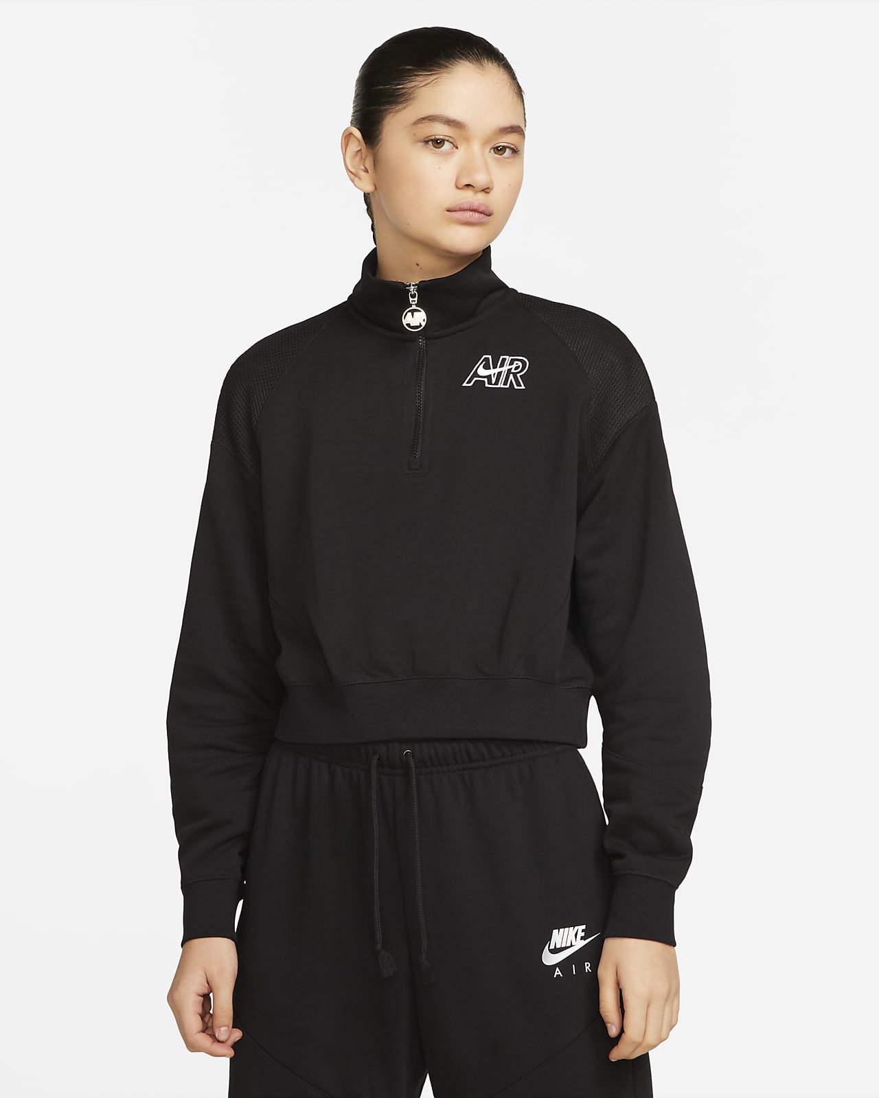 Nike Sportswear Air-fleeceoverdel med 1/4 lynlås til kvinder