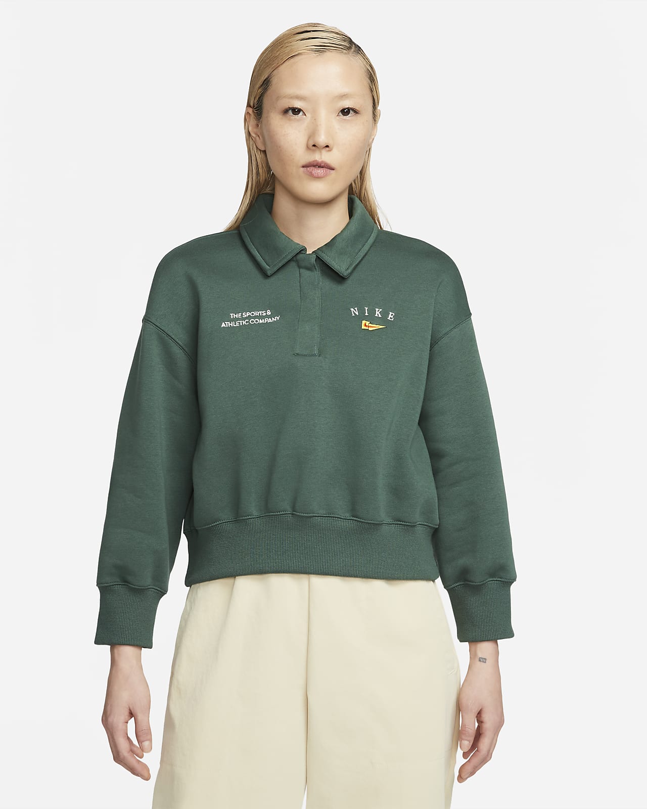 Nike Sportswear Women's Oversized Crop Fleece Polo Sweatshirt