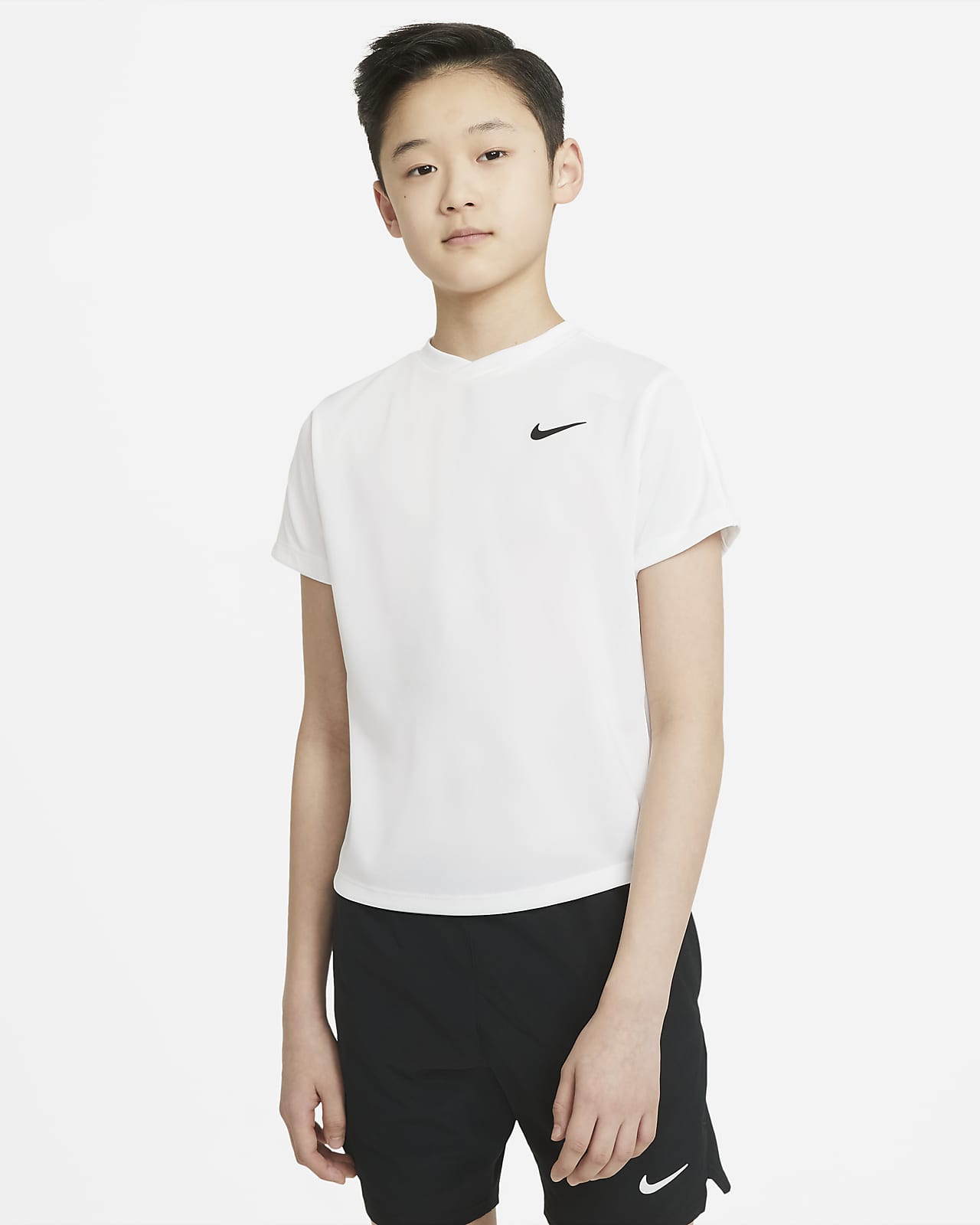 Теннисная футболка с коротким рукавом для мальчиков школьного возраста NikeCourt Dri-FIT Victory