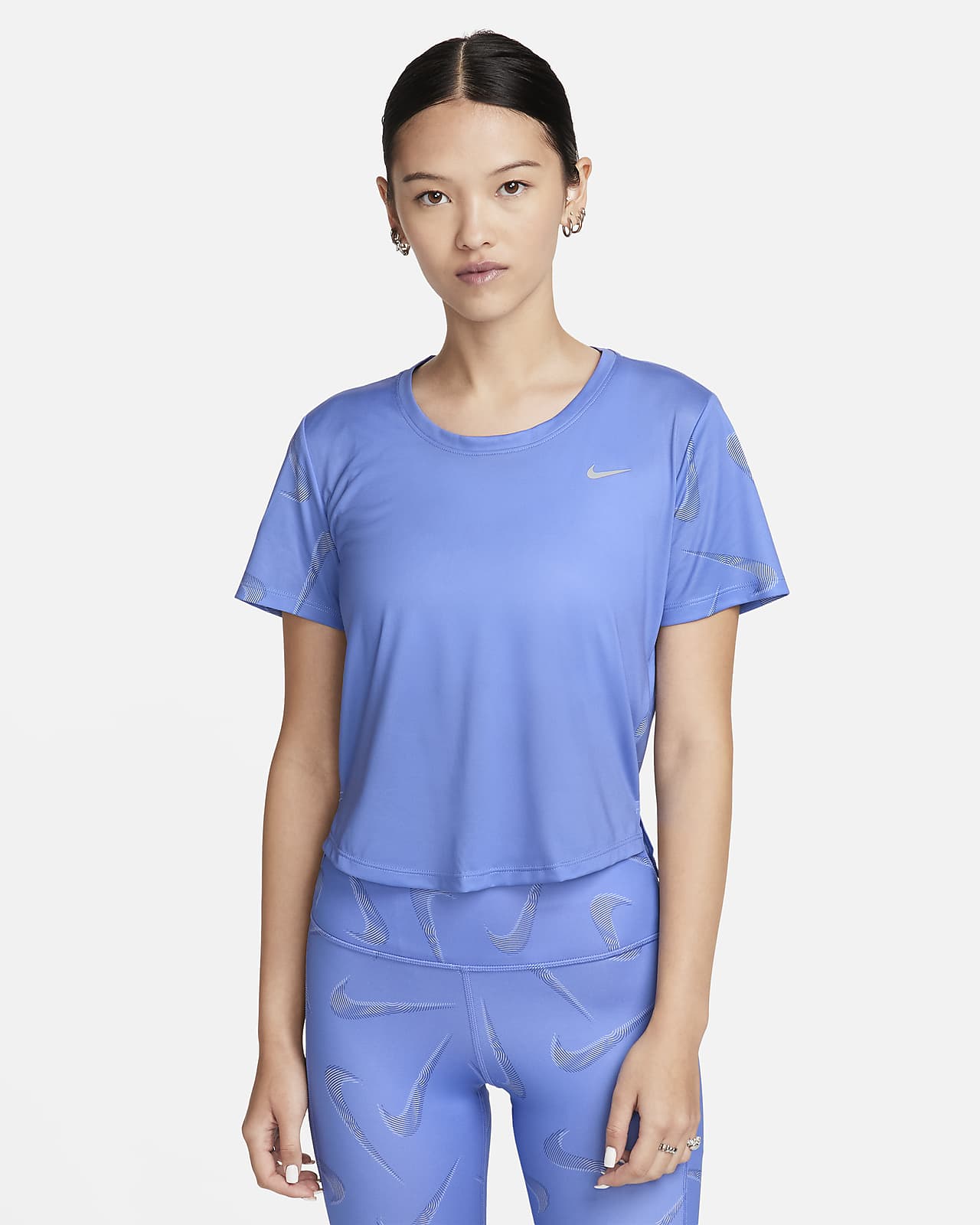Nike Dri-FIT Swoosh 女款短袖印花跑步上衣