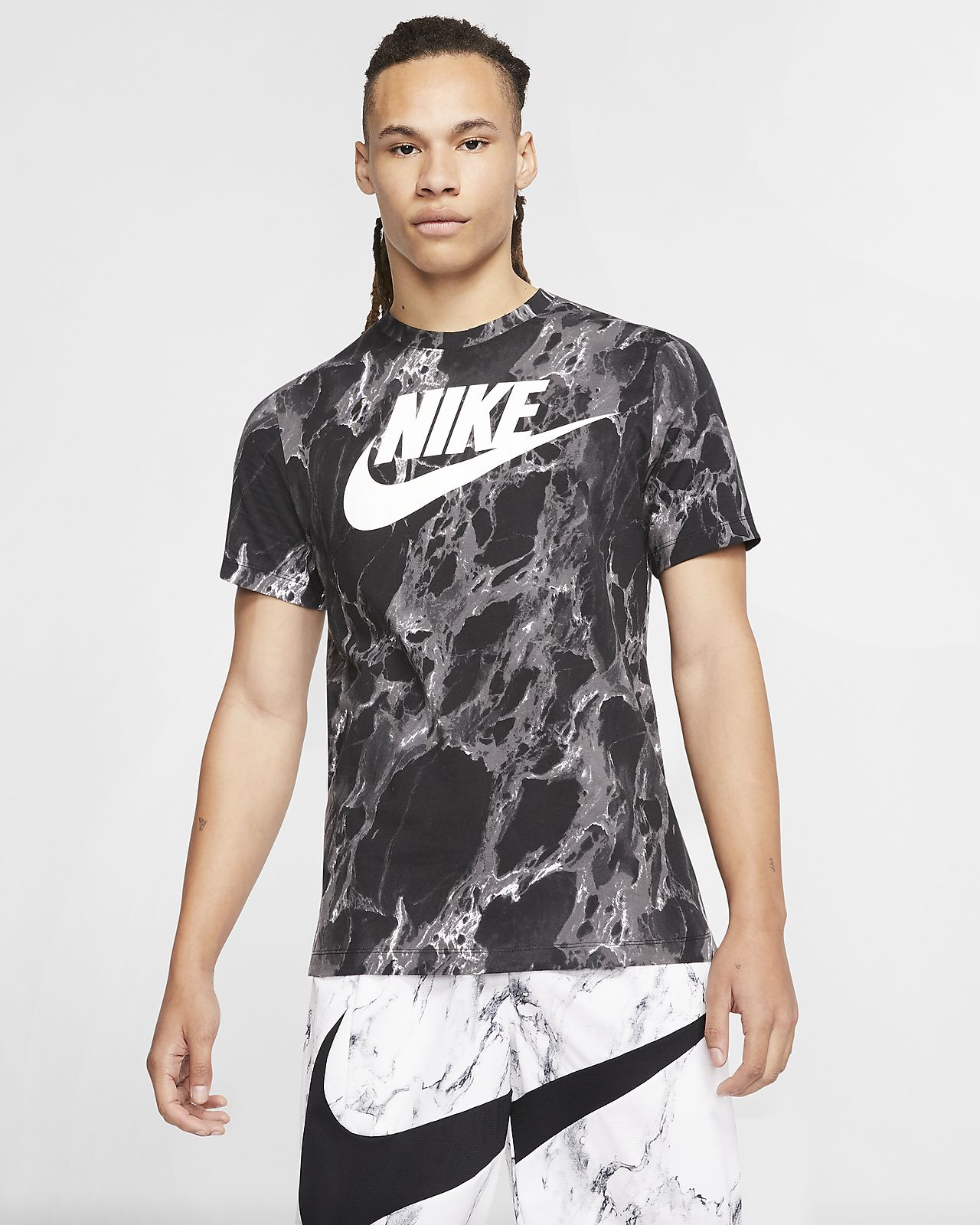 black nike swoosh t shirt