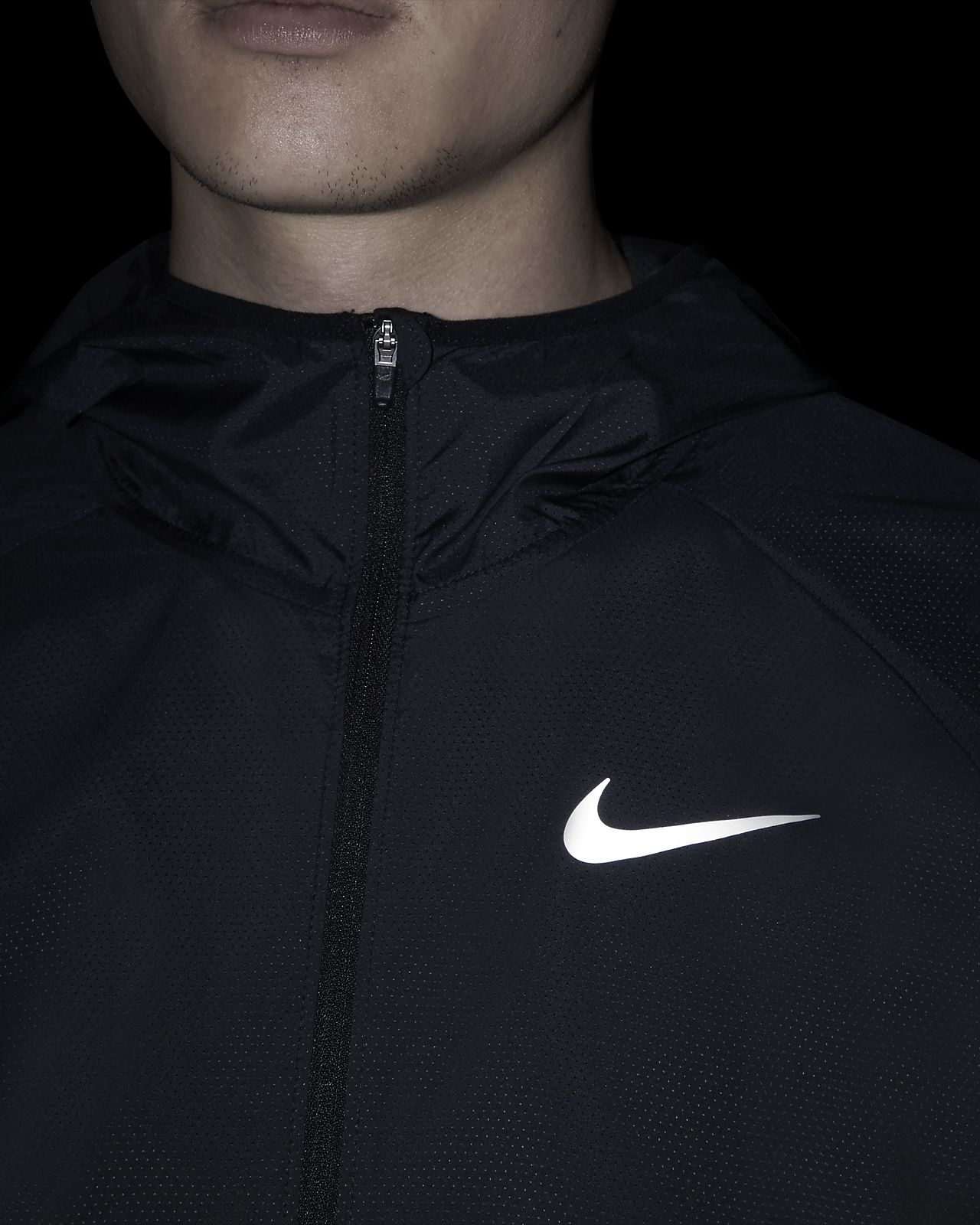 nike hooded running top