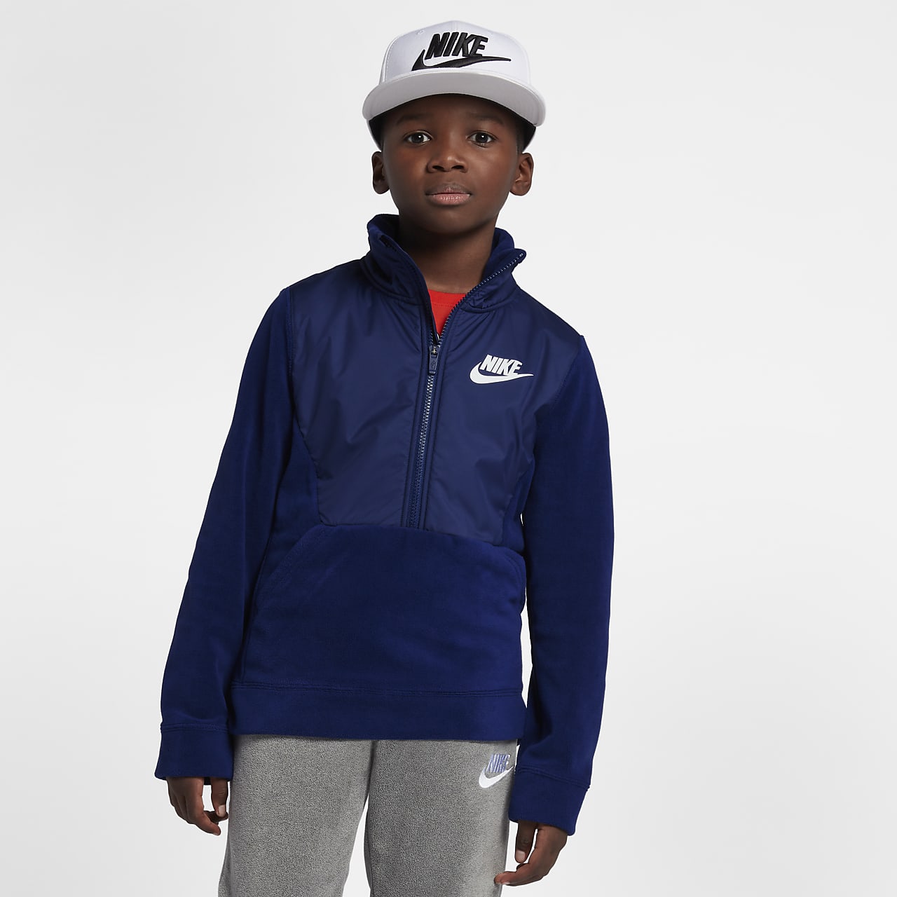 Nike Sportswear Older Kids' (Boys') Long-Sleeve 1/2-Zip Top