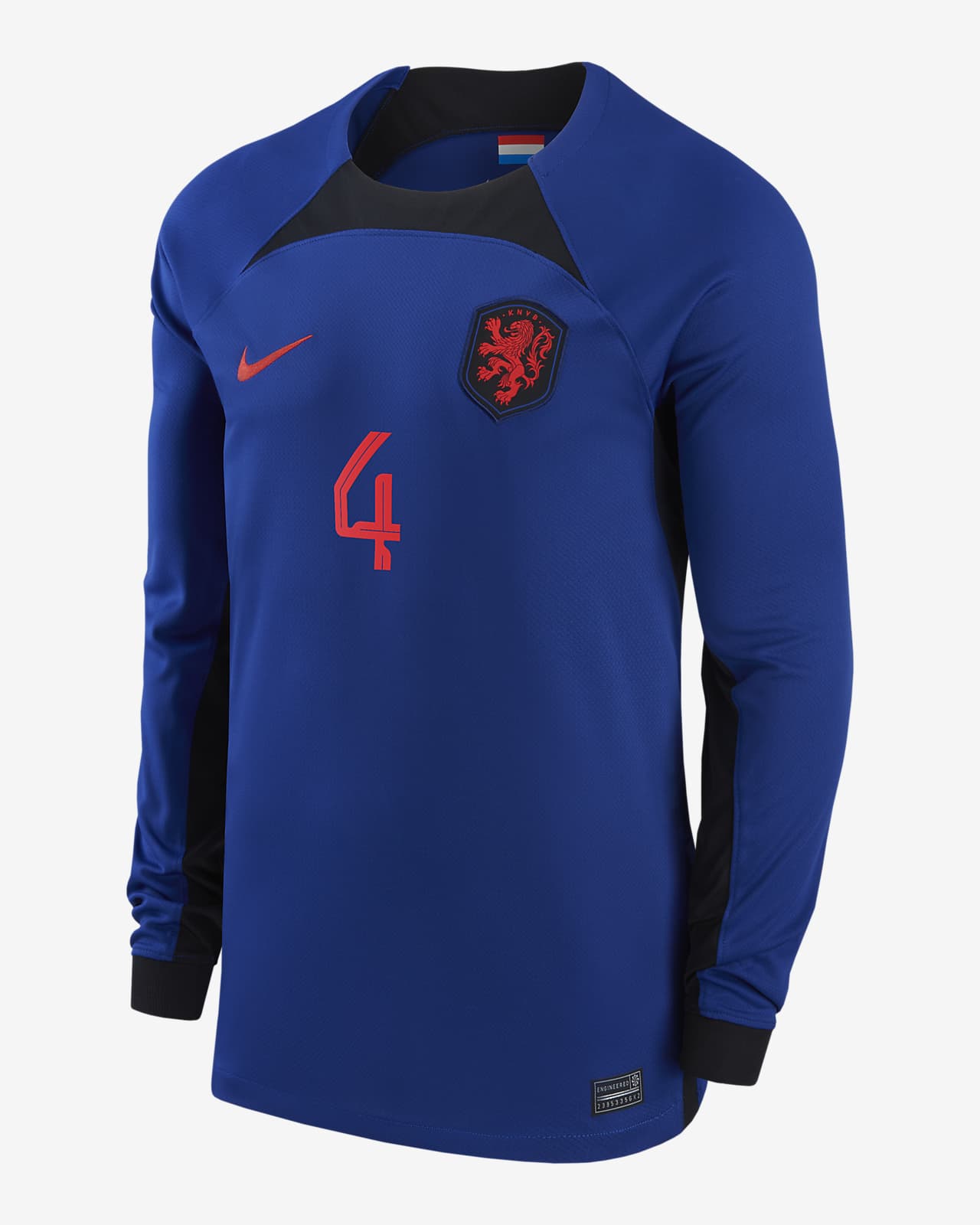 Jersey de fútbol de manga larga Nike Dri-FIT de la selección nacional de los Países Bajos visitante 2022/23 Stadium (Virgil van Dijk) para hombre