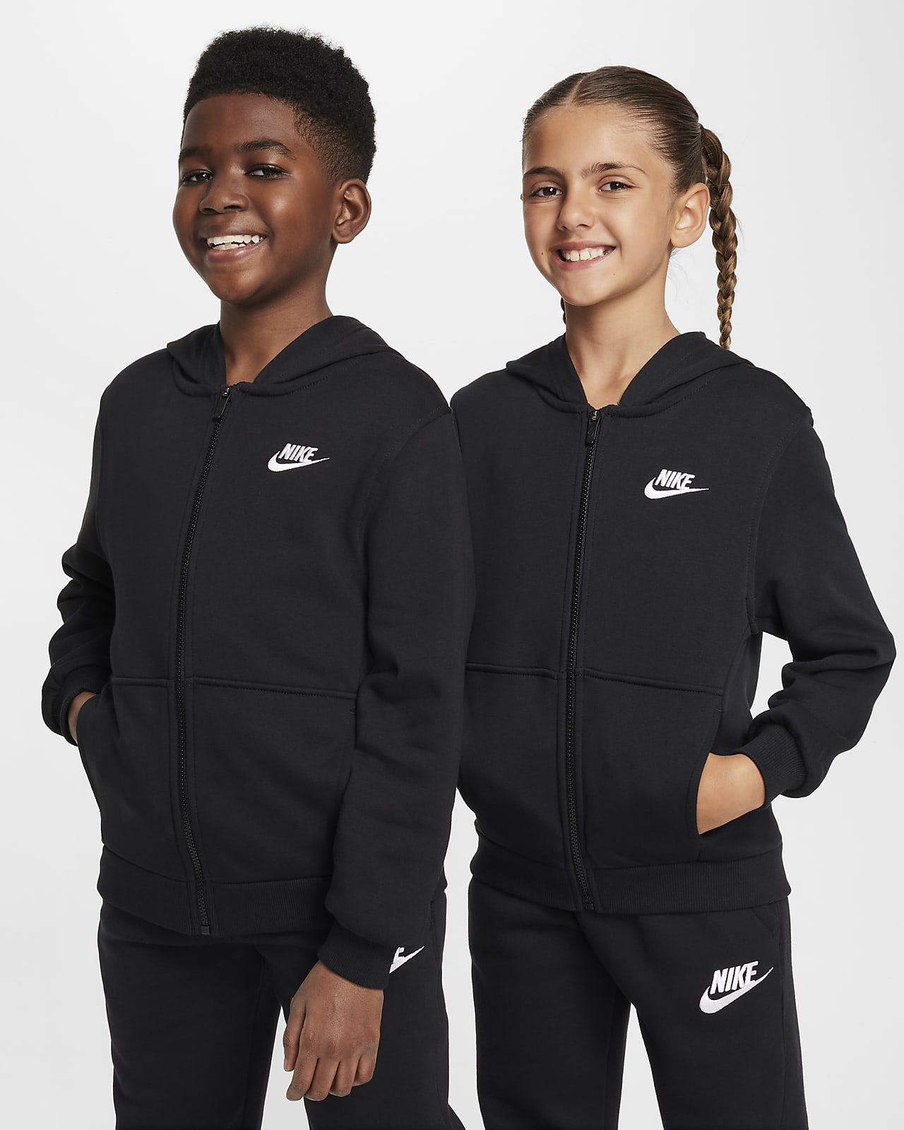 Nike Club Fleece Older Kids' French Terry Full-Zip Hoodie