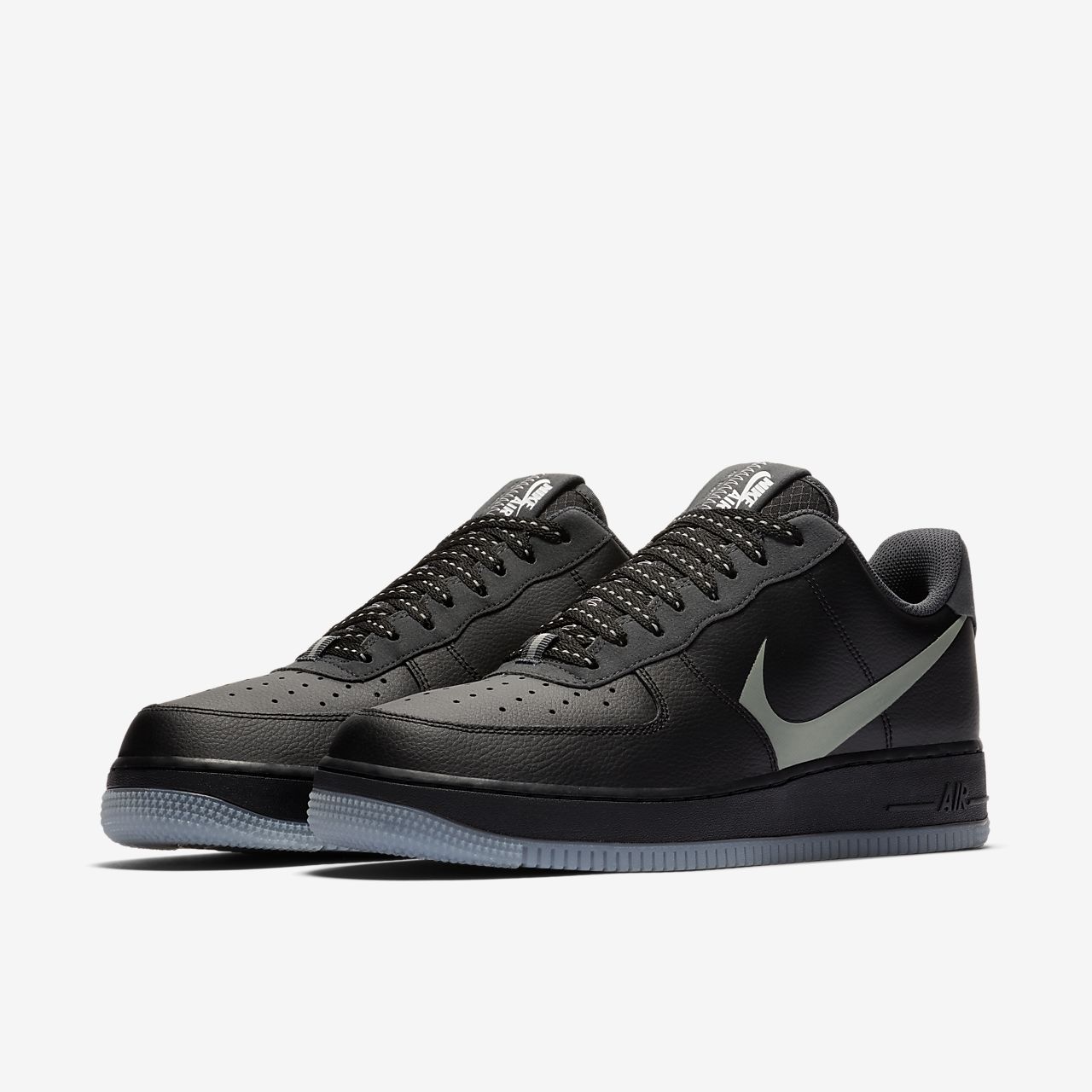 black and silver af1