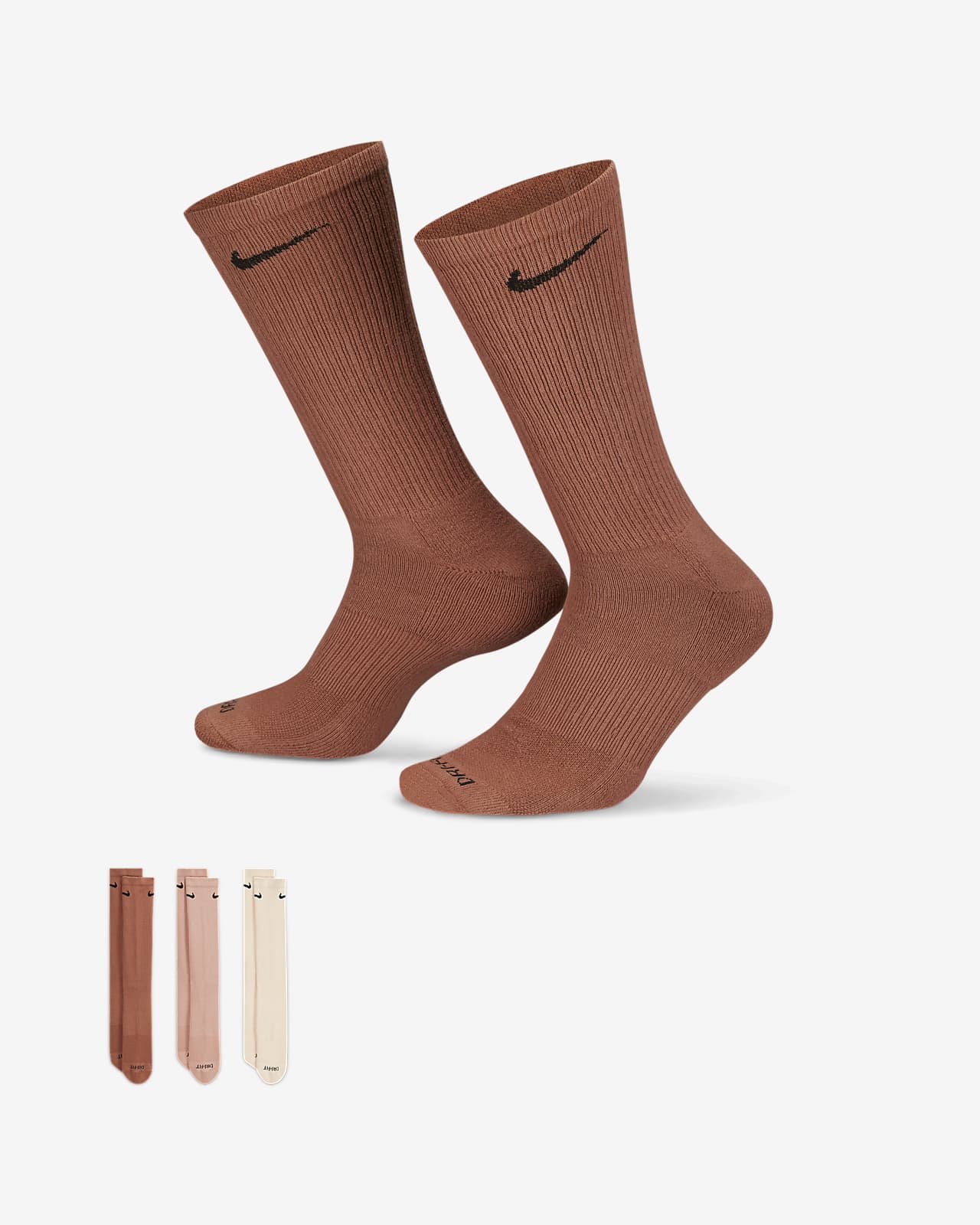 Κάλτσες προπόνησης μεσαίου ύψους Nike Everyday Plus Cushioned (τρία ζευγάρια)