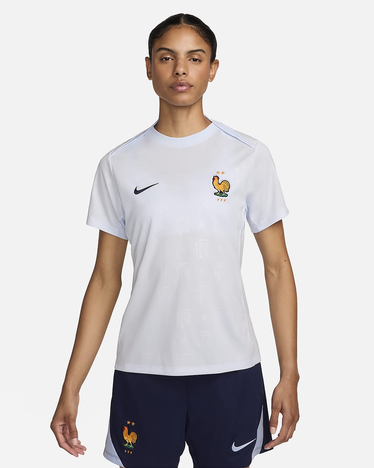Segunda equipación FFF Academy Pro Camiseta de fútbol para antes del partido Nike Dri-FIT - Mujer