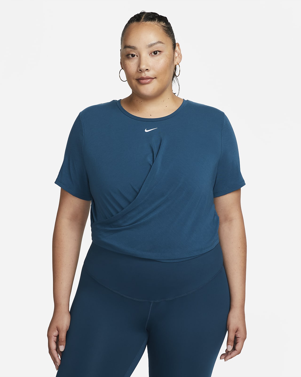 Nike Dri-FIT One Luxe Women's Twist Cropped Short-Sleeve Top (Plus Size)