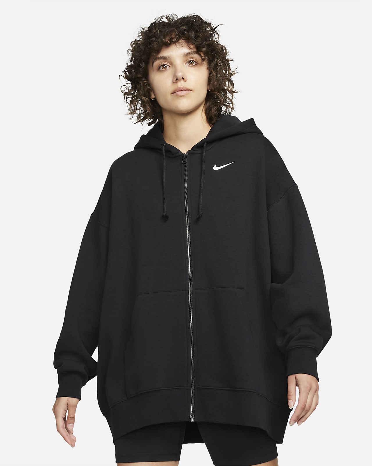 Nike Sportswear Essentials Tam Boy Fermuarlı Fleece Kapüşonlu Üst