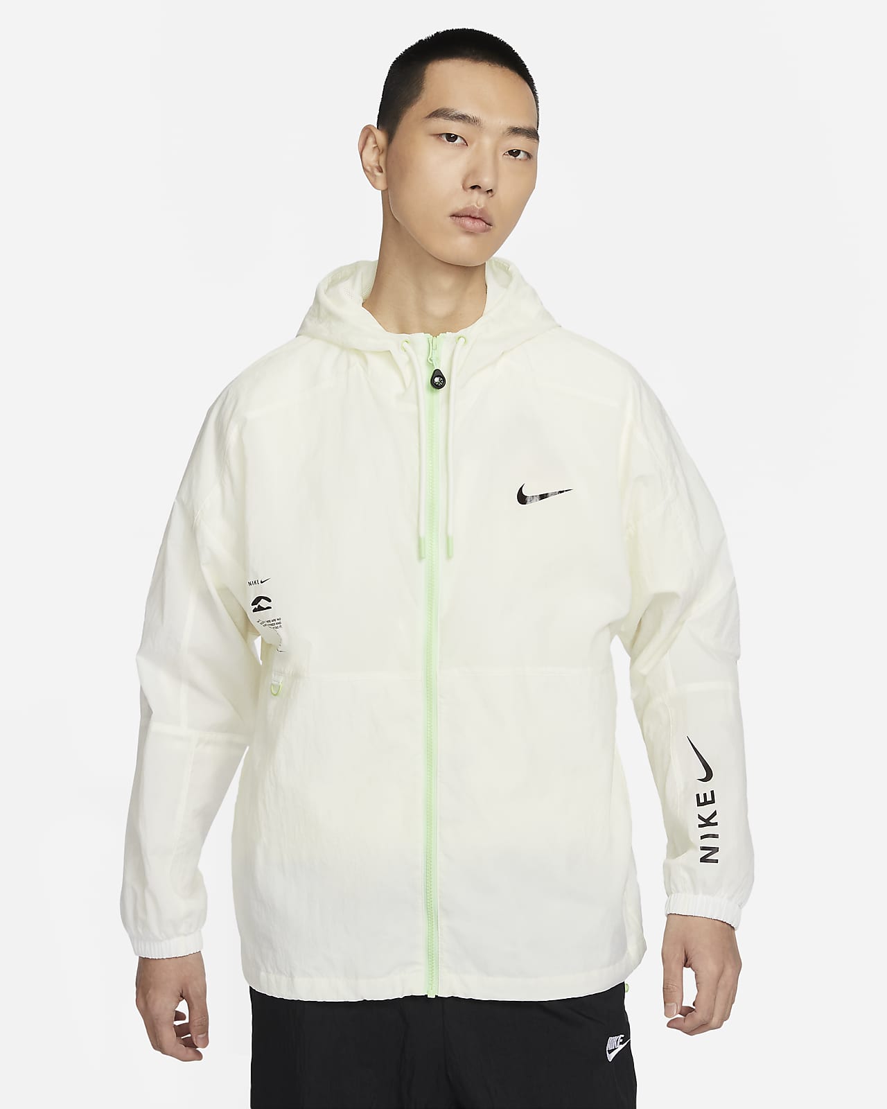เสื้อแจ็คเก็ตมีฮู้ดผู้ชายแบบทอ Nike Sportswear