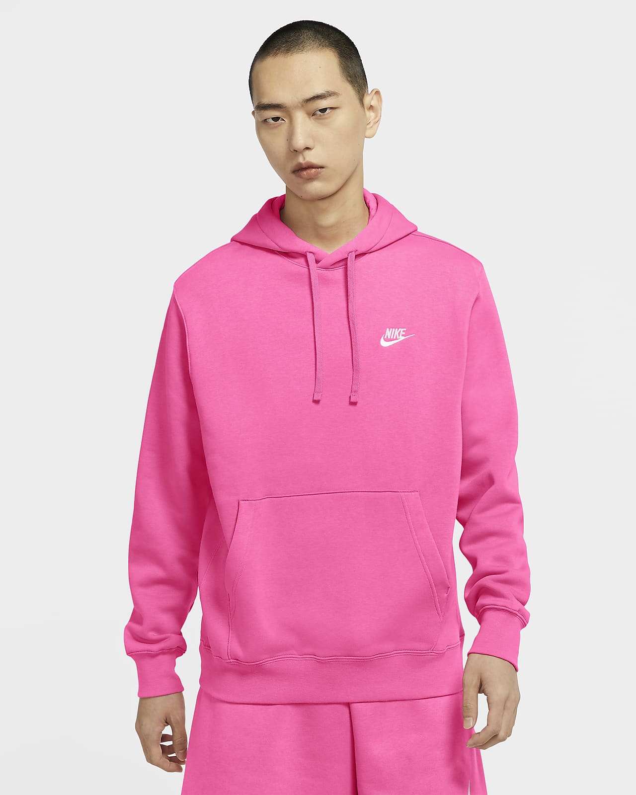 nike club logo hoodie pink