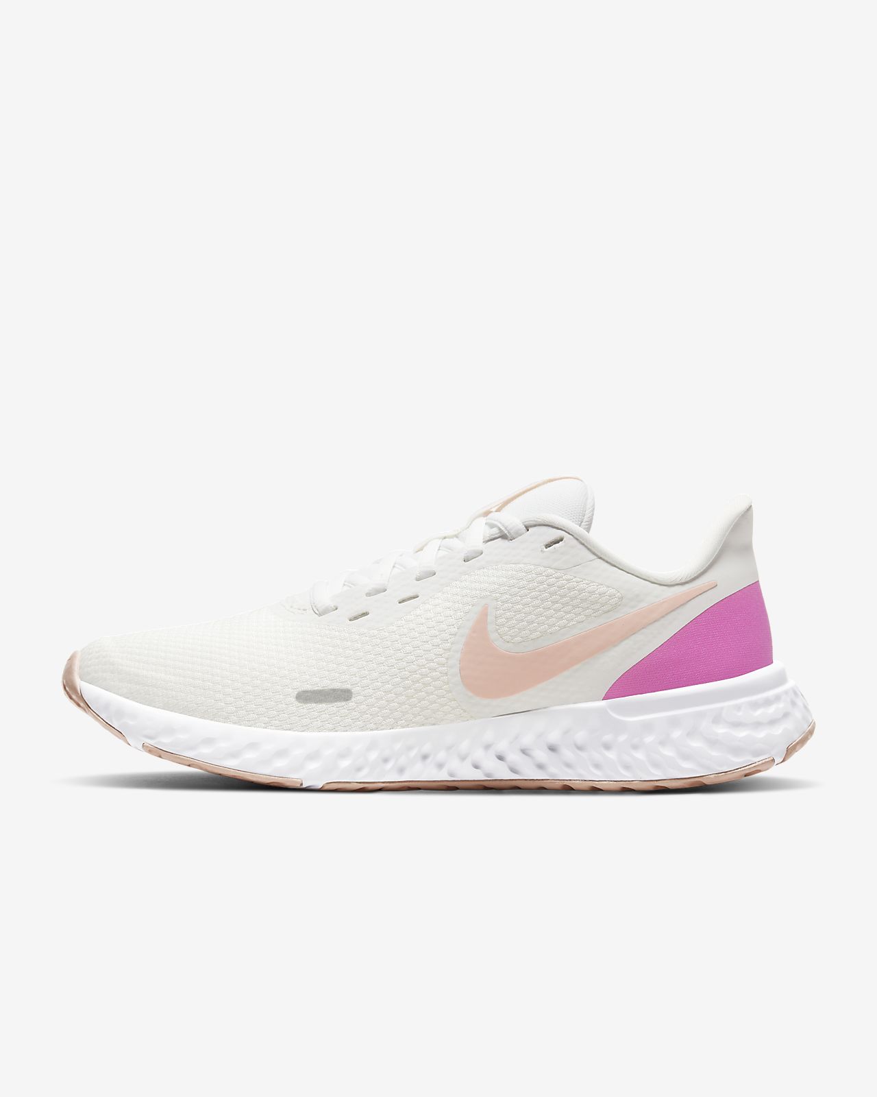 coral pink and gray nike revolution 3