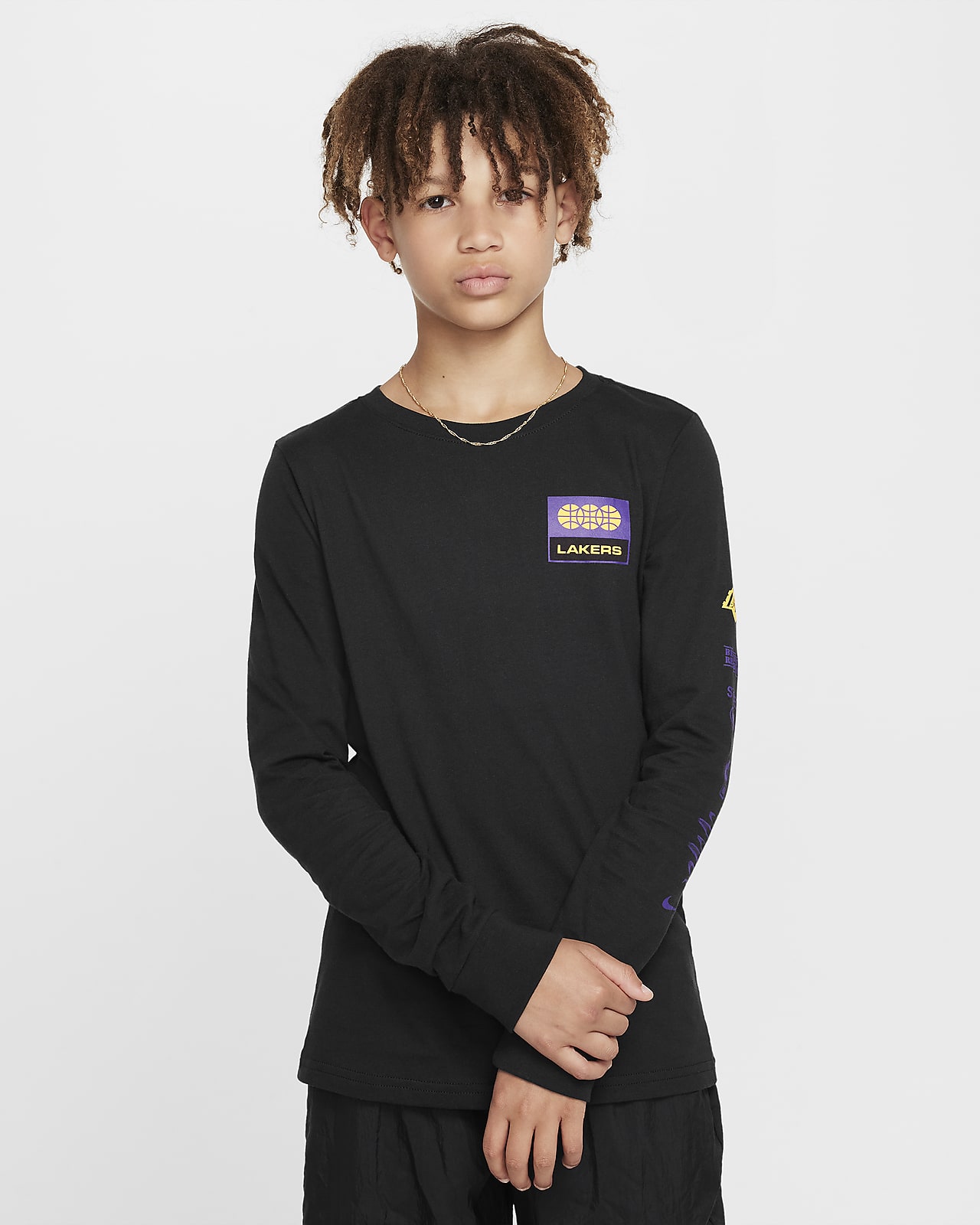 Camisola de manga comprida NBA Nike Los Angeles Lakers Essential Júnior (Rapaz)