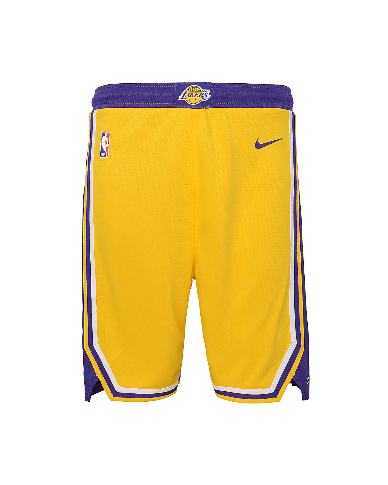 Shorts Nike Dri-FIT Swingman de la NBA para niños talla grande Los Angeles Lakers Icon Edition