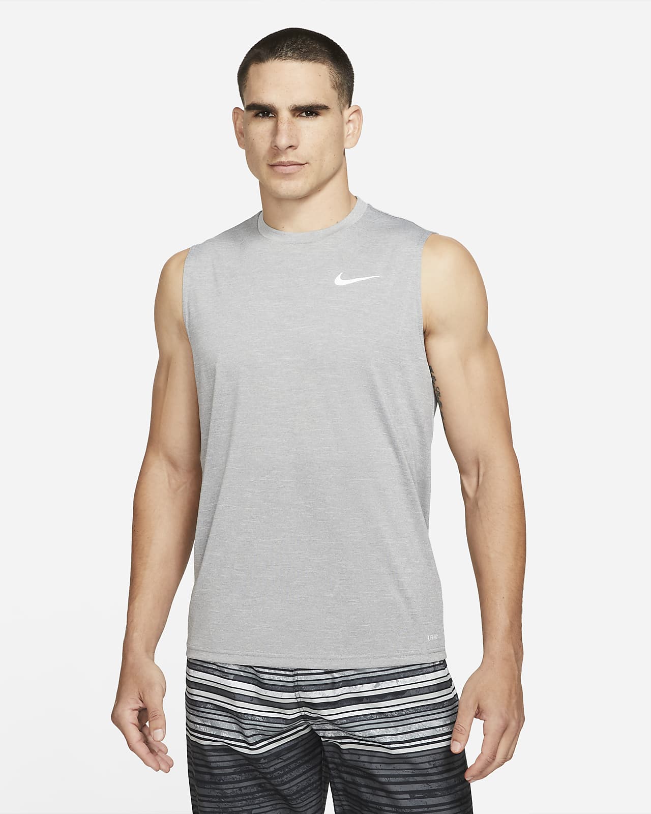 Camiseta Hydroguard de natación sin mangas de tela jaspeada para hombre Nike