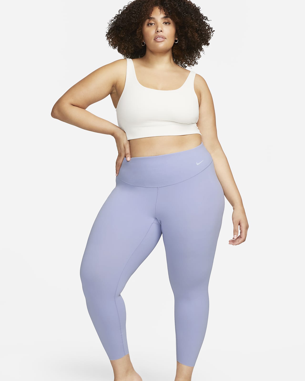 Nike Zenvy-leggings i 7/8-længde med høj talje og let støtte til kvinder (plus size)