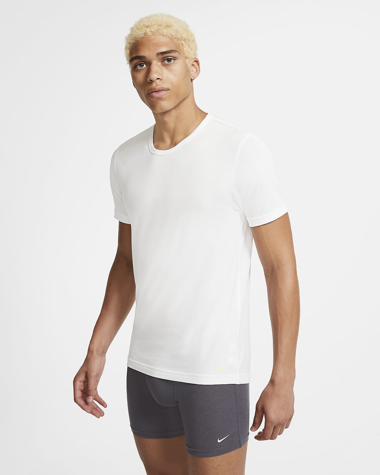 Camiseta interior de cuello redondo de ajuste entallado para hombre Nike Luxe Cotton Modal (paquete de 2)