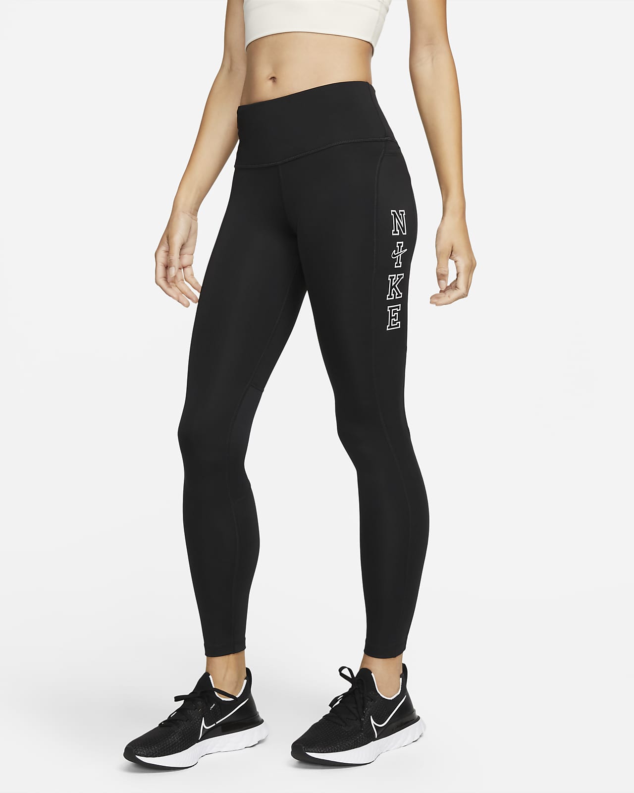 Nike Epic Fast 7/8-Leggings mit mittelhohem Bund und Taschen für Damen