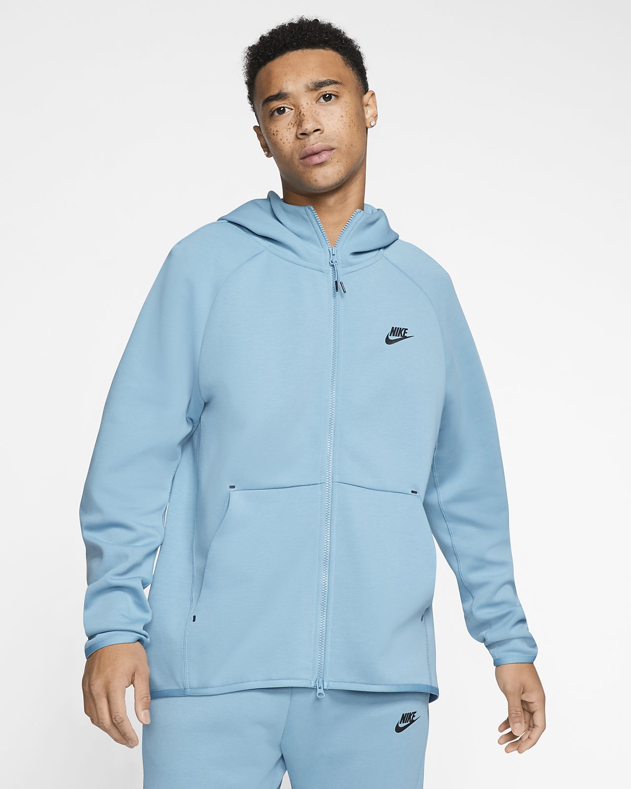 blue nike fleece hoodie